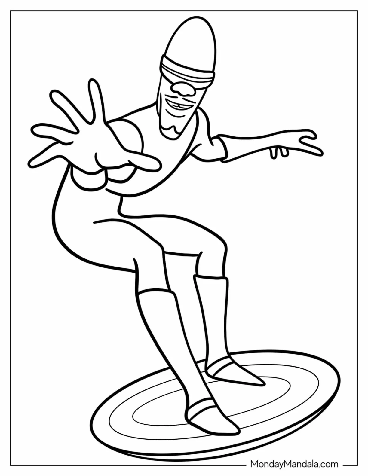 incredibles Coloring Page Of Easy Frozone For Kids coloring page