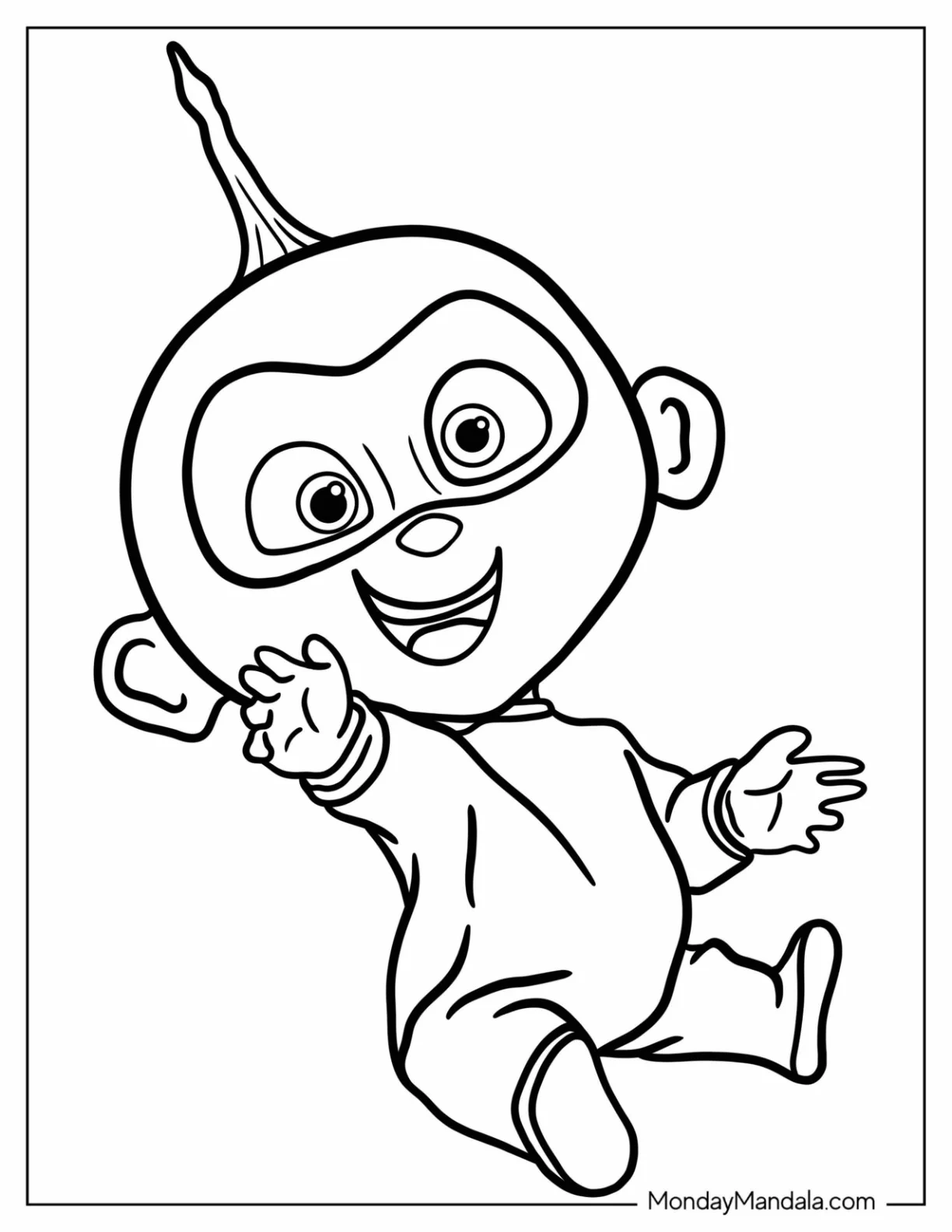 Incredibles Coloring Page Of Jack Jack Smiling coloring page — printable line art