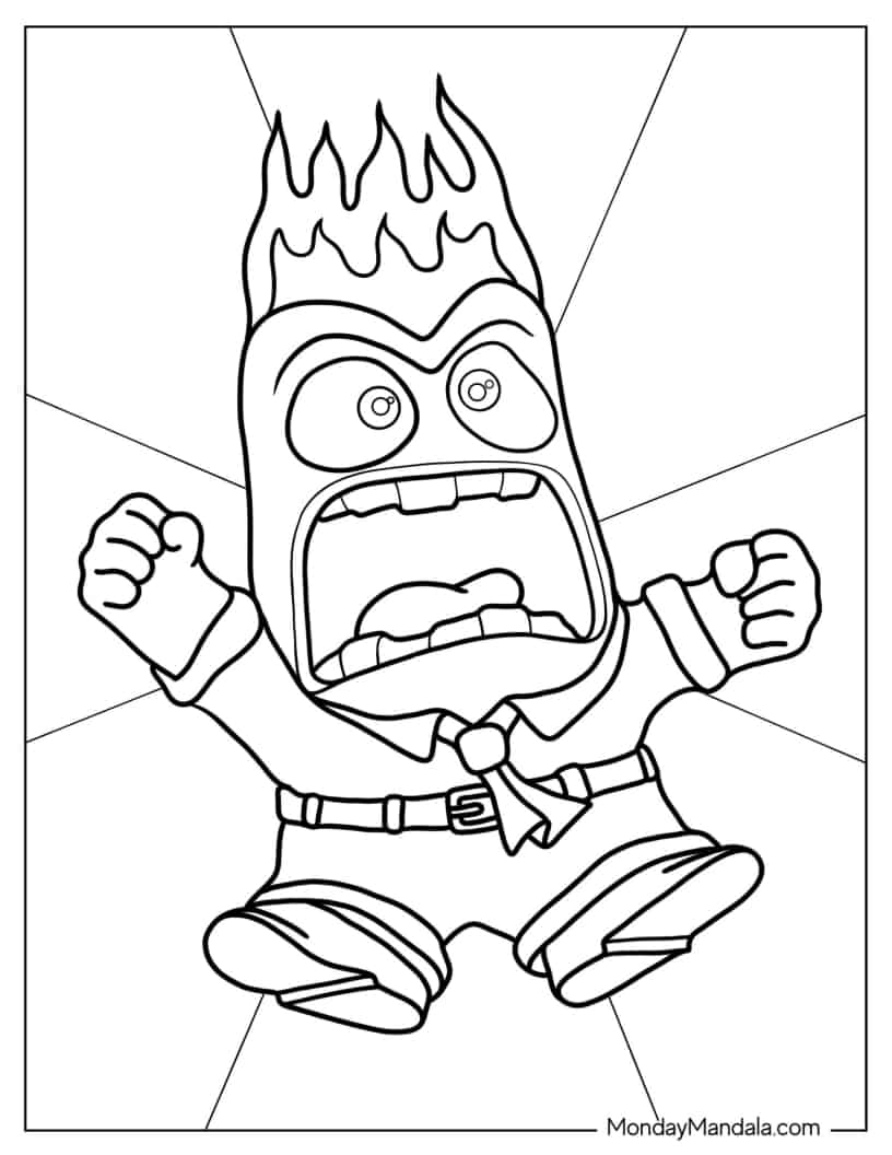 Anger From Inside Out To Color coloring page
