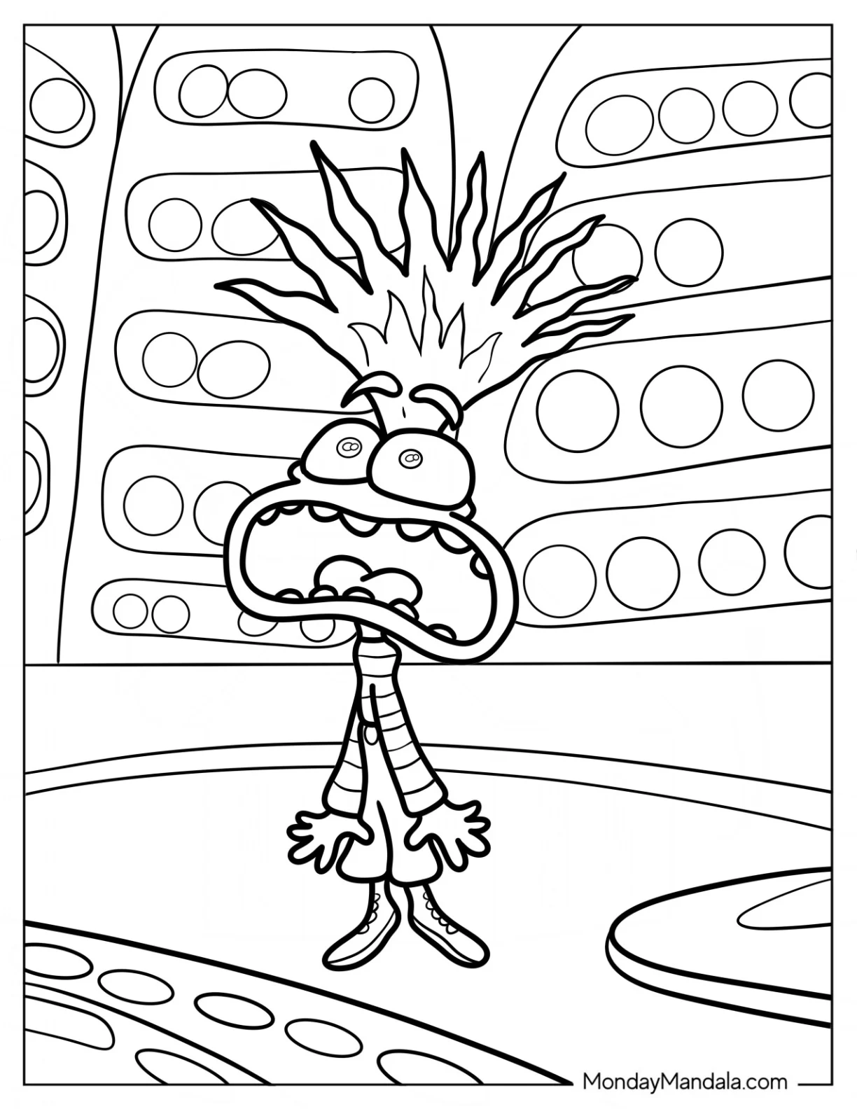 Anxiety Screaming Coloring Page For Kids coloring page