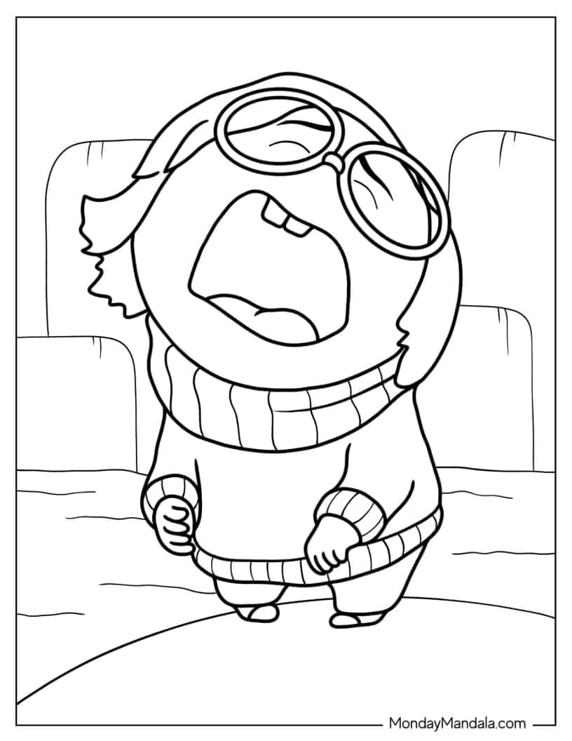 Coloring Page Of Sadness Crying coloring page