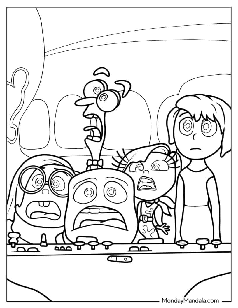 Emotion Characters From Inside Out To Color coloring page