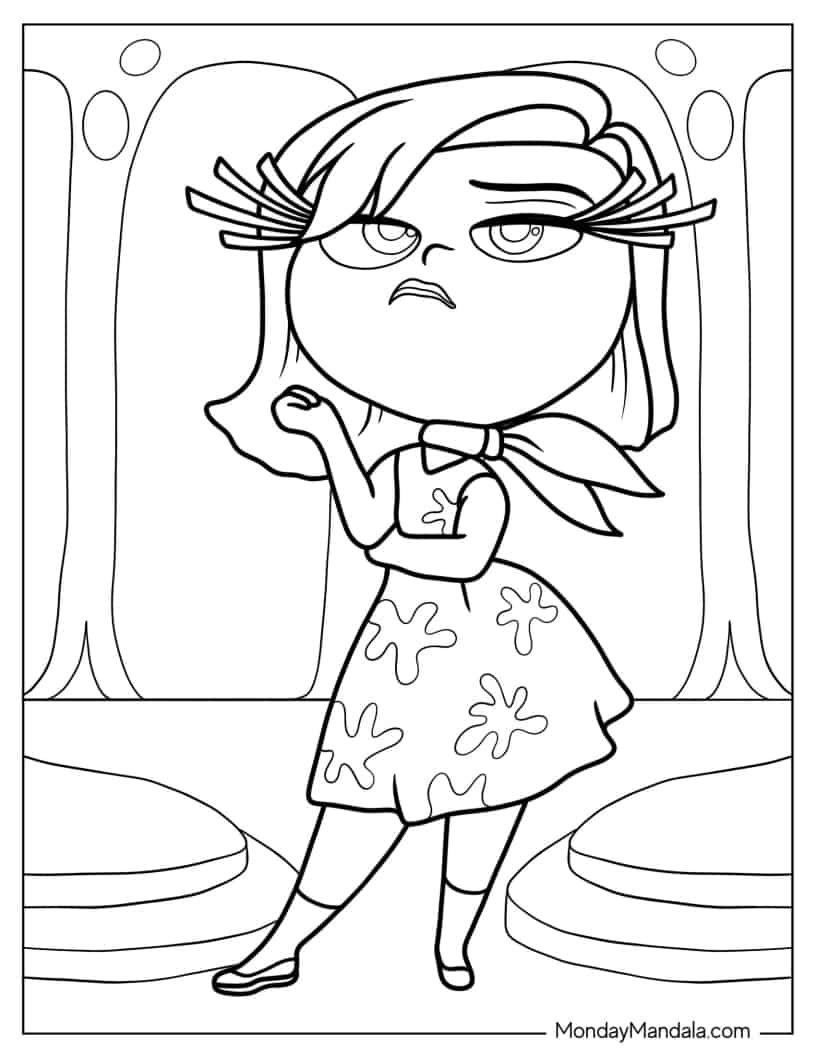 Sassy Disgust Character From Inside Out coloring page — printable line art