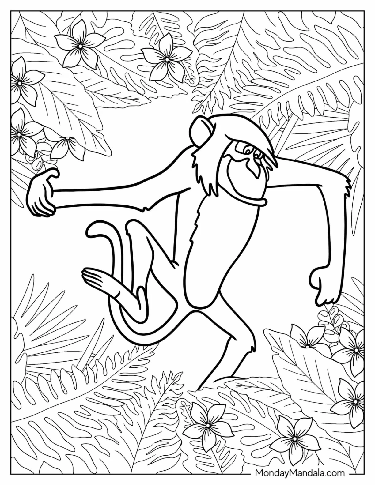 Funny Monkey From Jungle Book Coloring Page Of For Kids coloring page