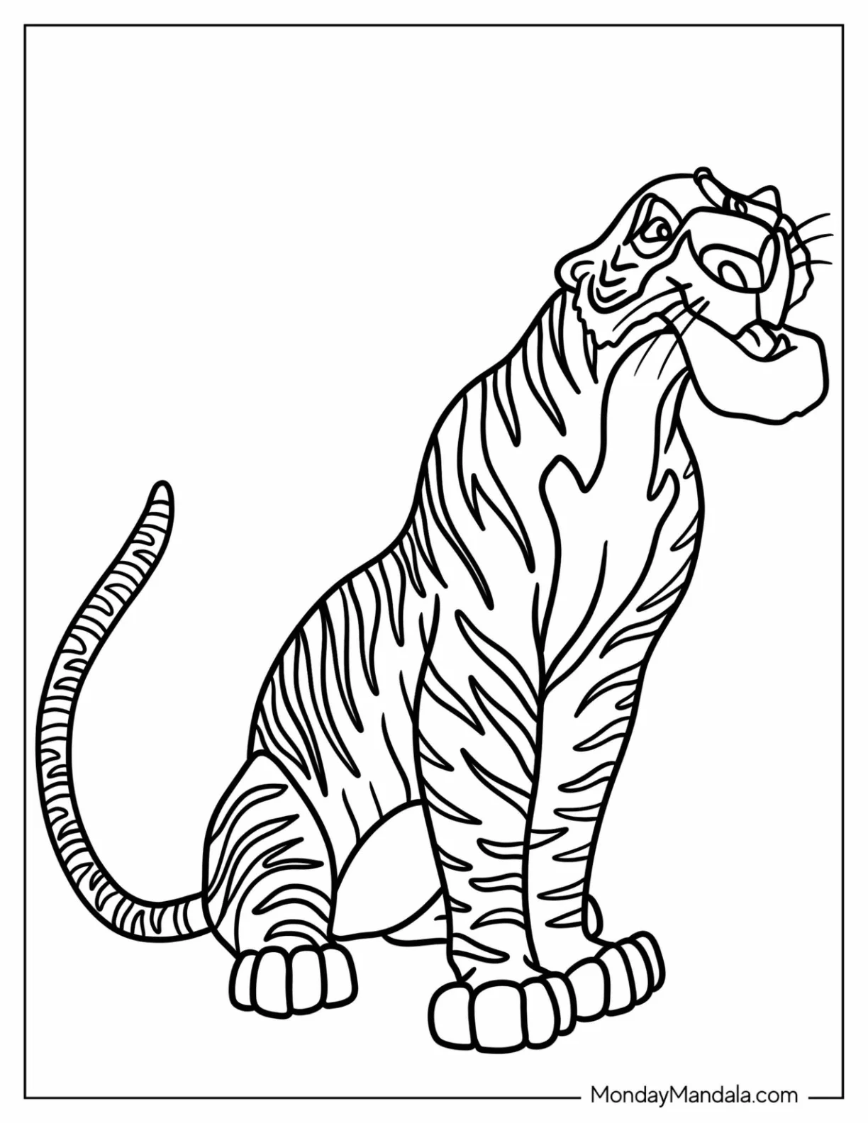 Jungle Book Coloring Page Of Easy Outline Of Shere Khan coloring page