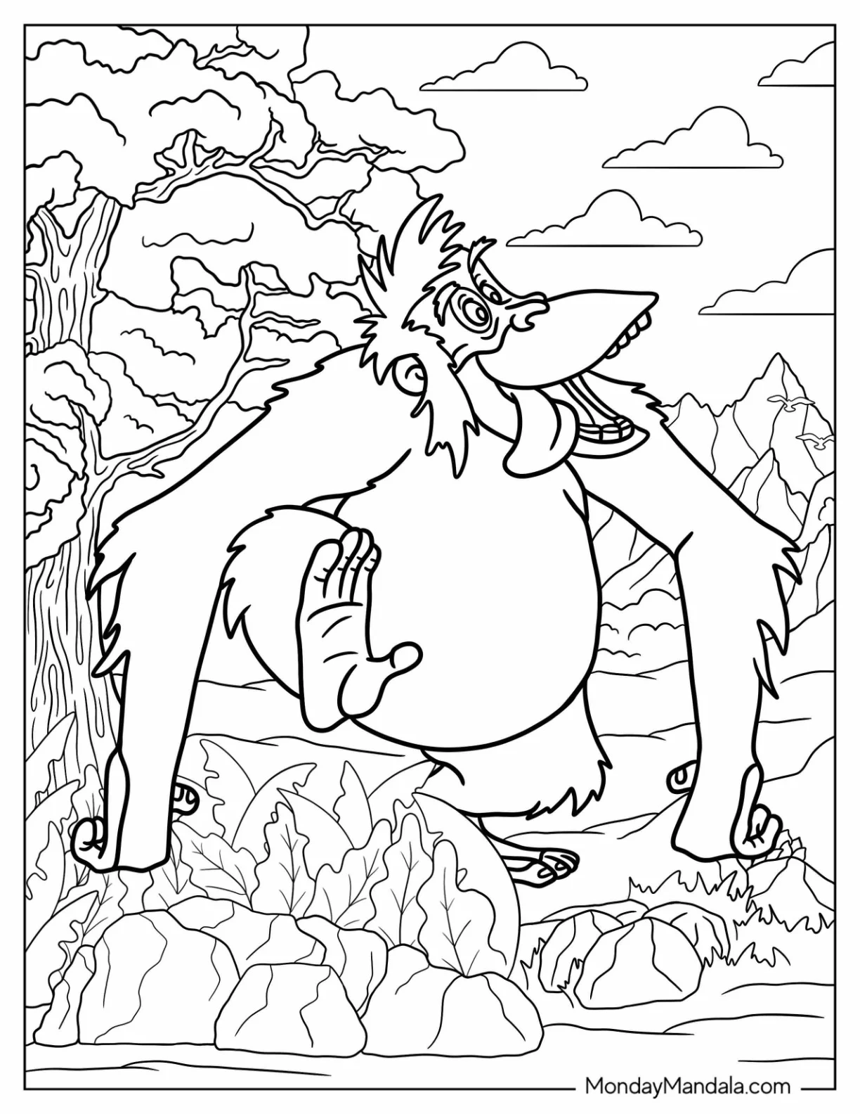 Jungle Book Coloring Page Of King Louie Of Jungle Book Dancing coloring page