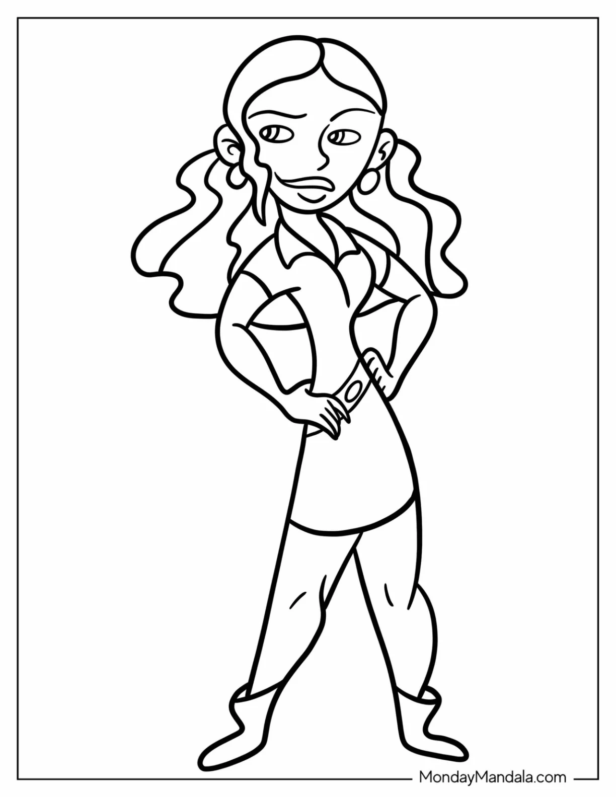 Kim Possible Coloring Page Easy Monique Smiling For Kids coloring page — printable line art