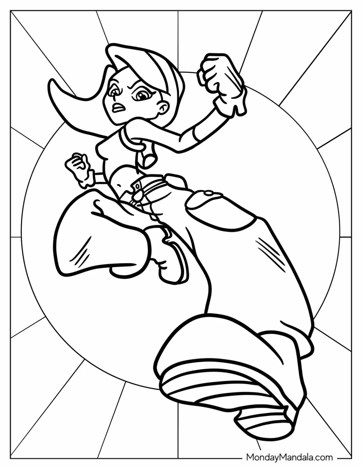Kim Possible Coloring Page In Cool Pose For Kids coloring page
