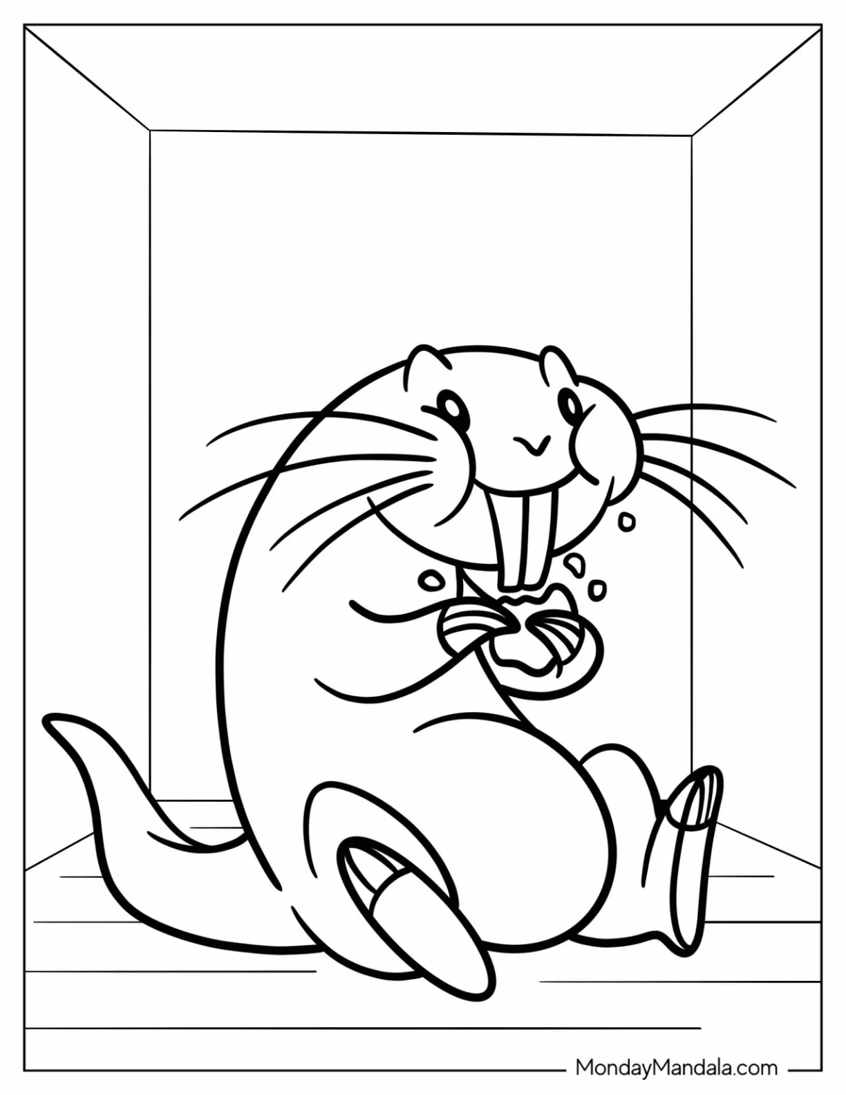 Kim Possible Coloring Page Kawaii Rufus Eating Snacks For Preschoolers coloring page