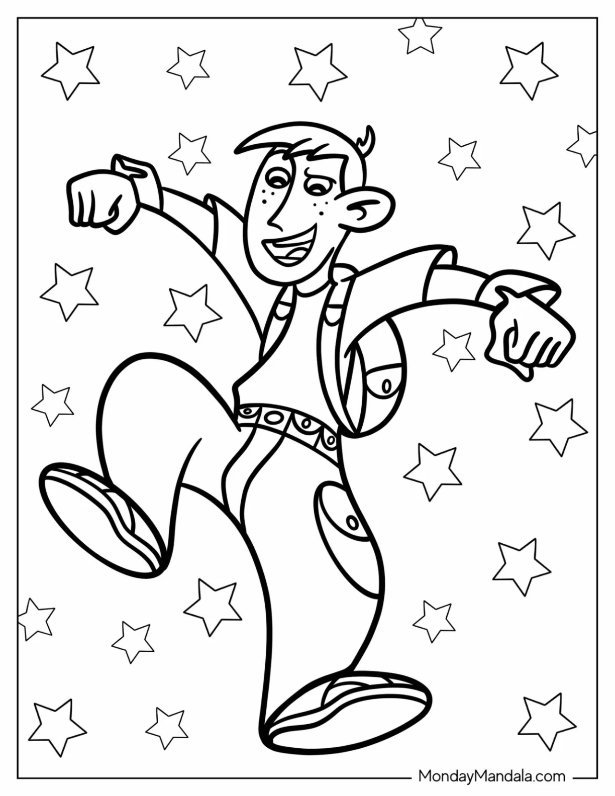 Kim Possible Coloring Page Ron Stoppable With Spy Gear coloring page