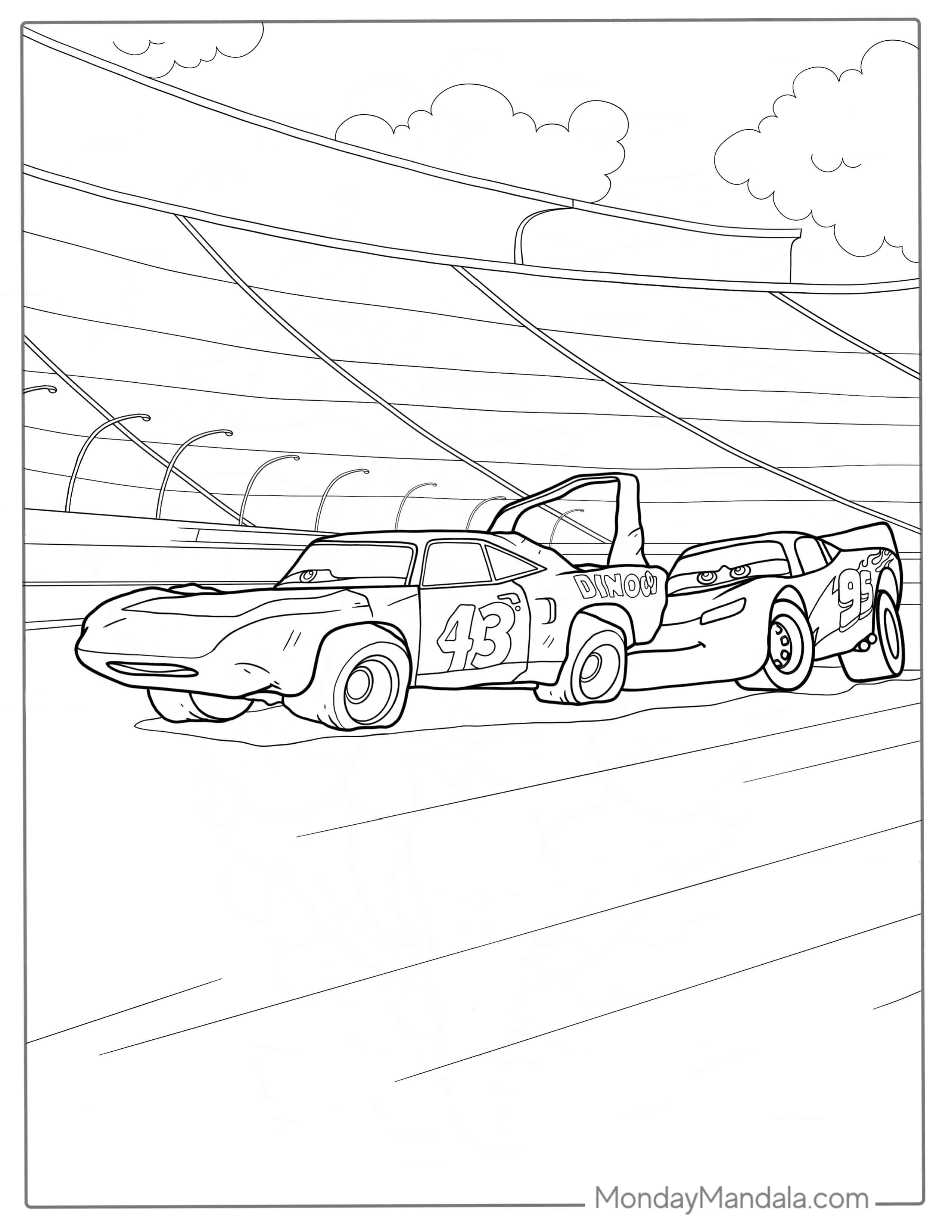 McQueen And Sally In Radiator Springs Coloring Sheet coloring page