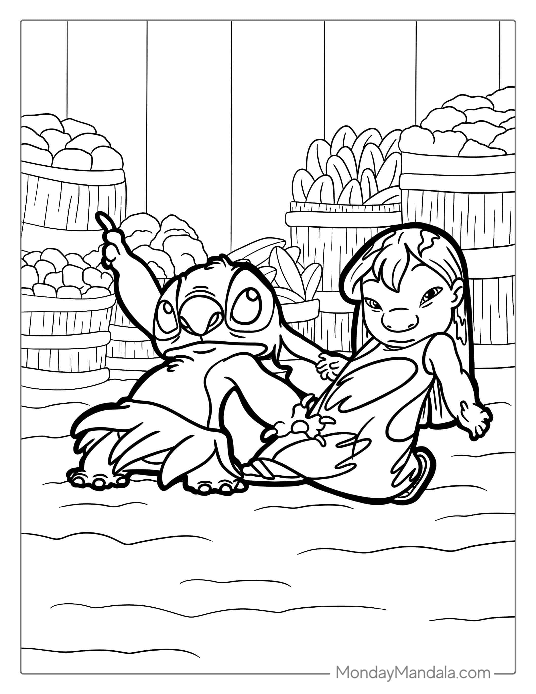 Coloring Page Of Lilo And Stitch Dancing coloring page