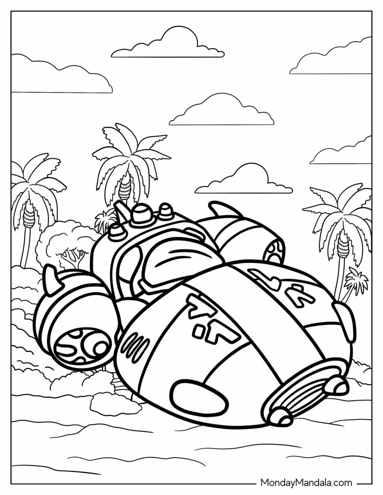 Lilo & Stitch Coloring Page Of Detailed Jumba's Ship coloring page — printable line art
