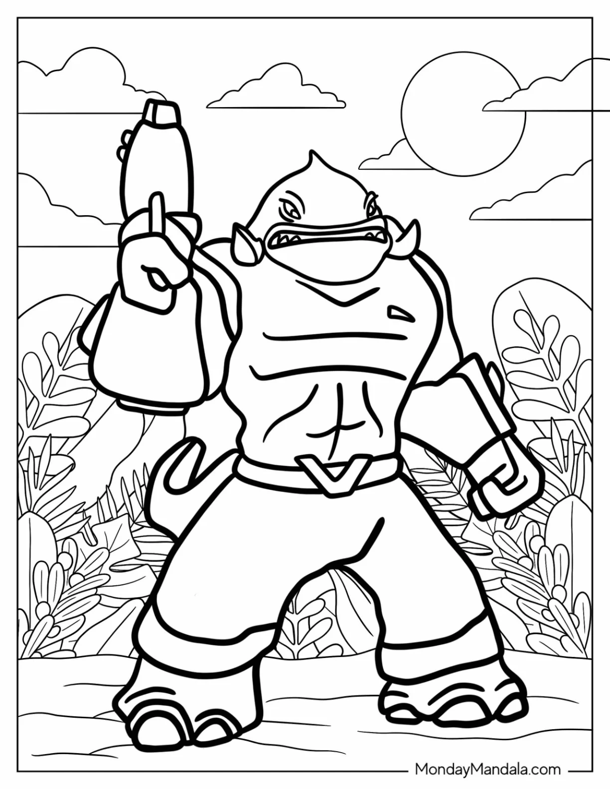 Lilo & Stitch Coloring Page Of Easy Captain Gantu Outline coloring page — printable line art