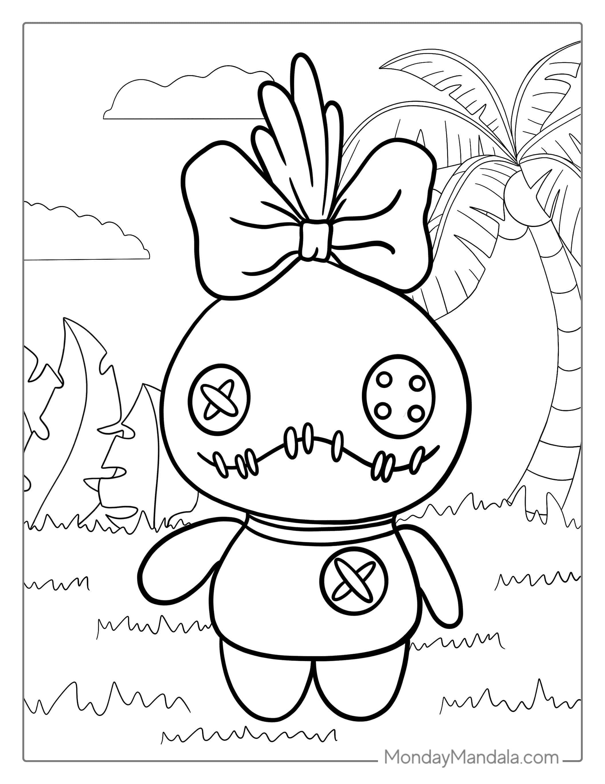 Scrump Rag Doll Coloring Page coloring page — printable line art