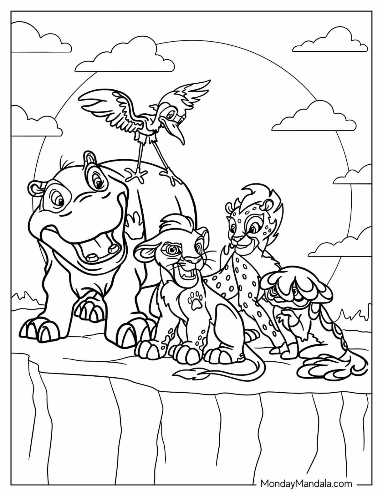 Detailed Kion, Ono, Fuli, Beshte Coloring Sheet coloring page