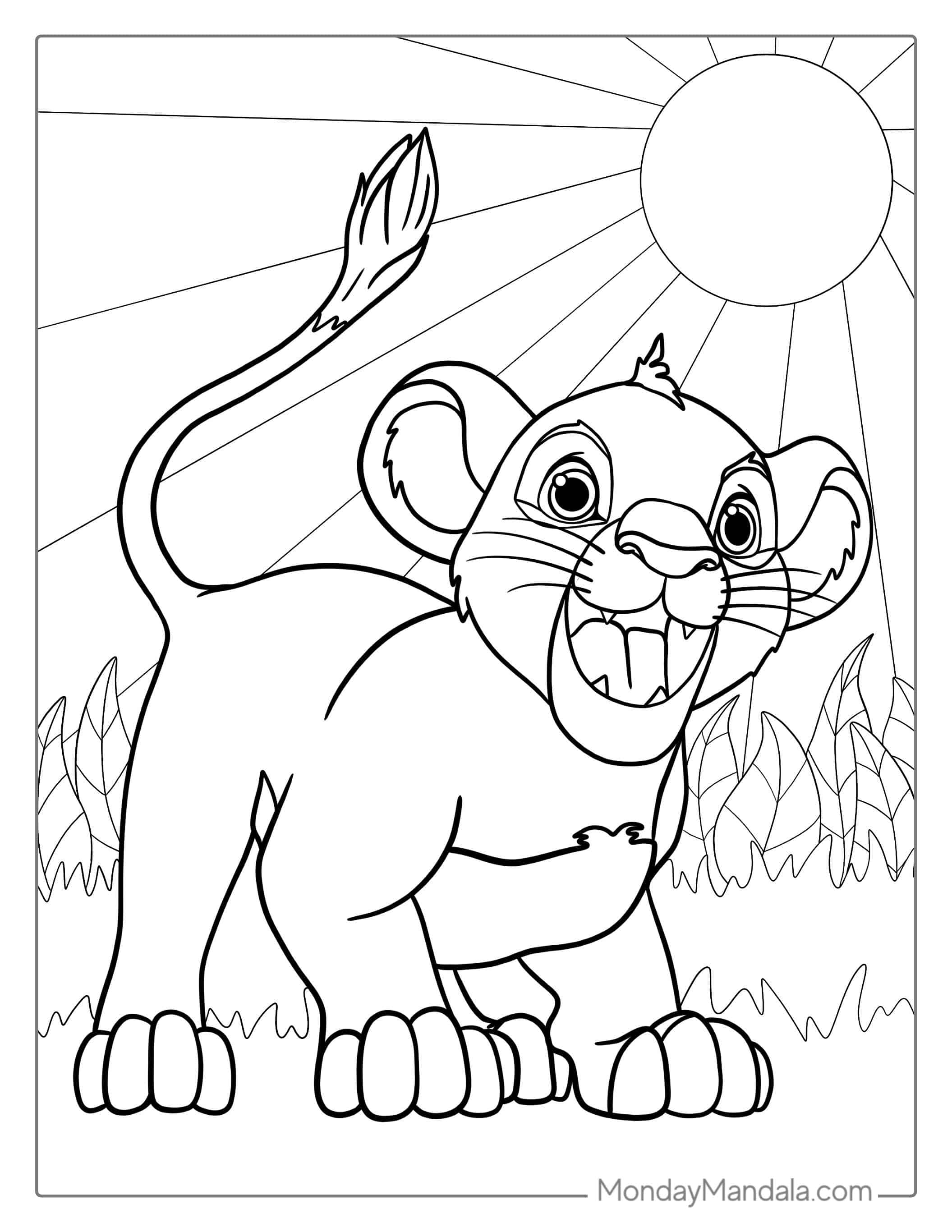 Easy Coloring Sheet Of Simba coloring page