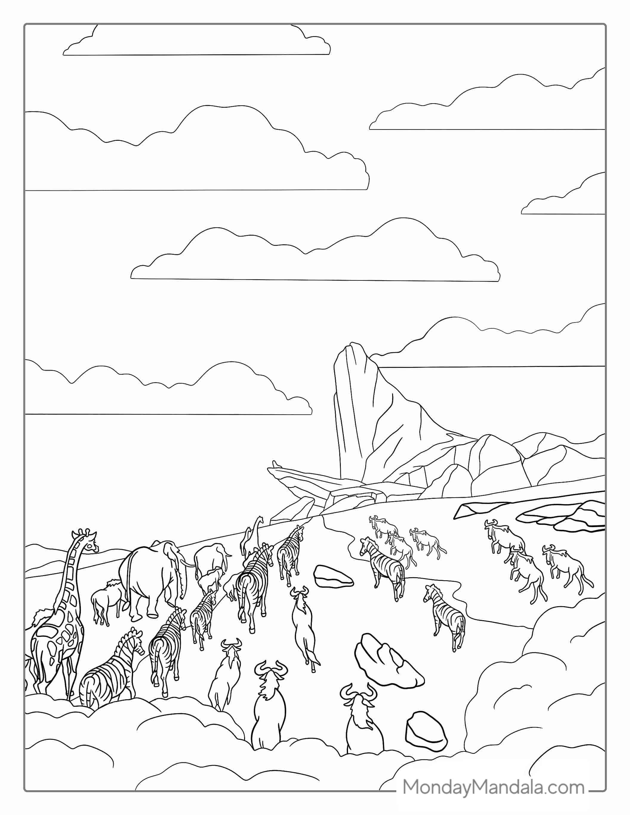 Pride Rock From Lion King Coloring Sheet coloring page