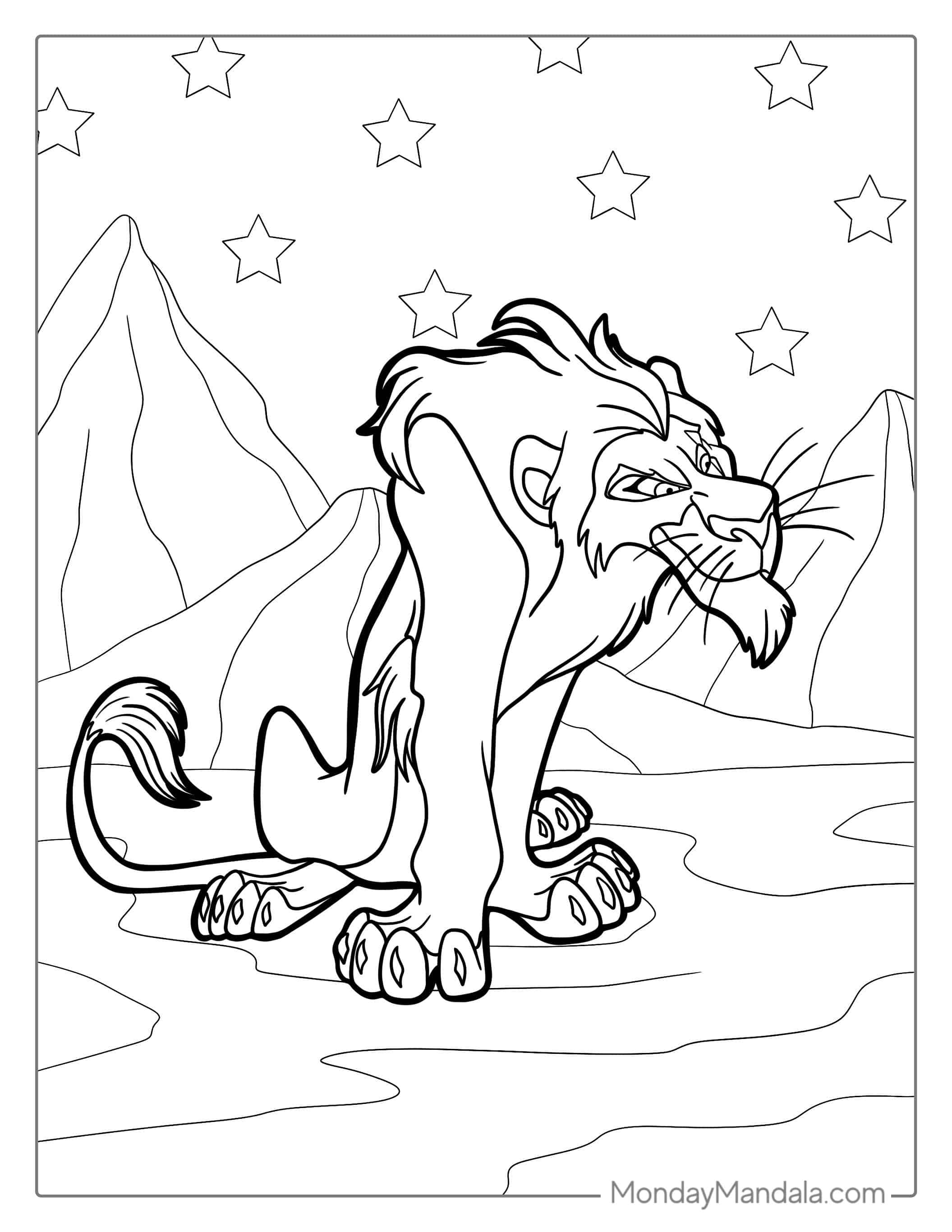 Scar Lion Coloring Sheet coloring page