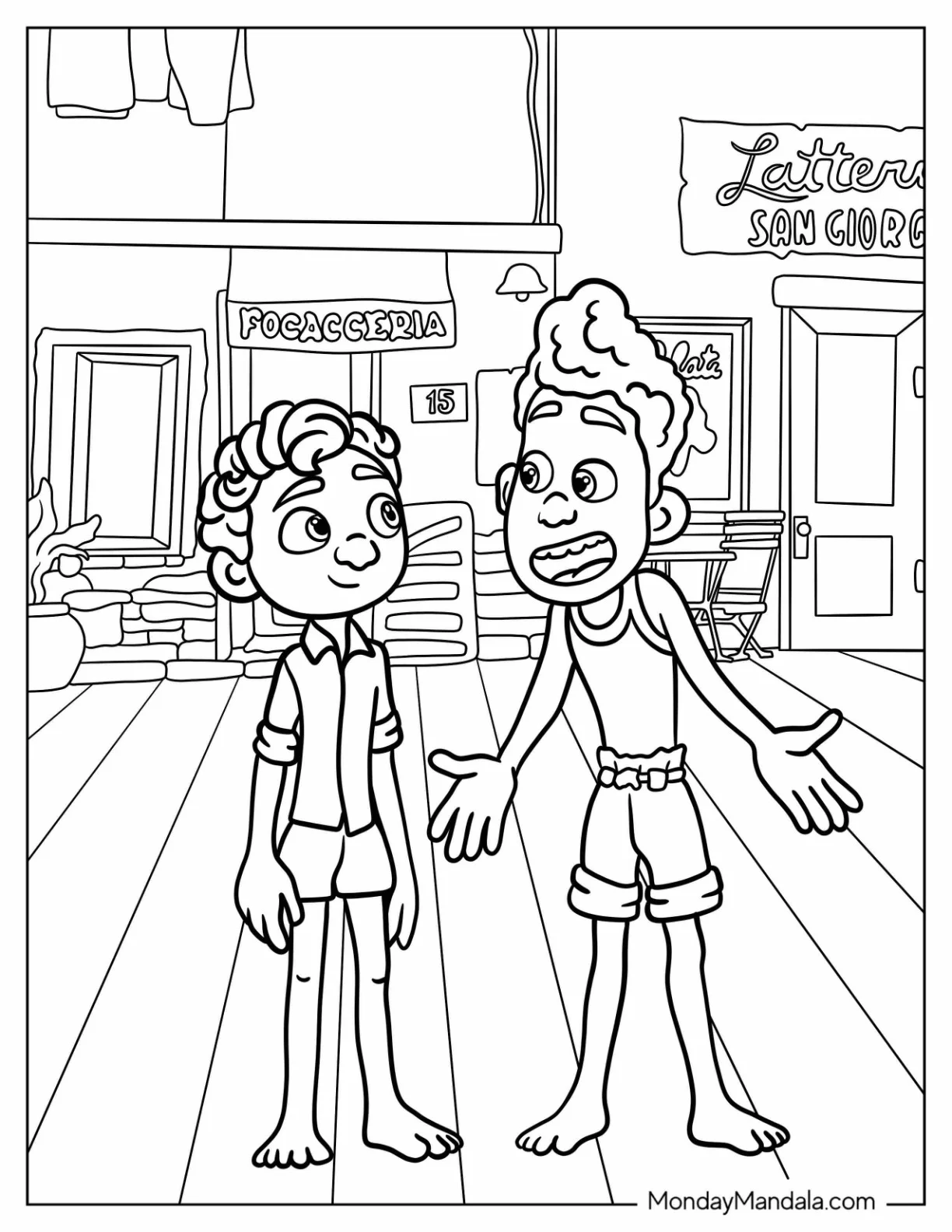 Luca Coloring Page Of Alberto And Luca Talking coloring page