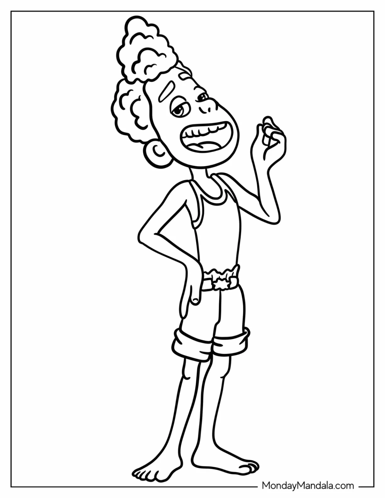 Luca Coloring Page Of Easy Outline Of Alberto Scorfano From Luca coloring page