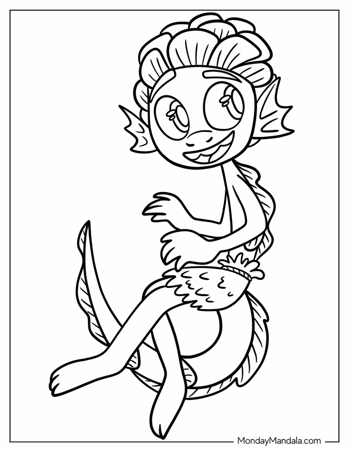 Luca Coloring Page Of Kawaii Luca Sea Monster Outline For Preschoolers coloring page