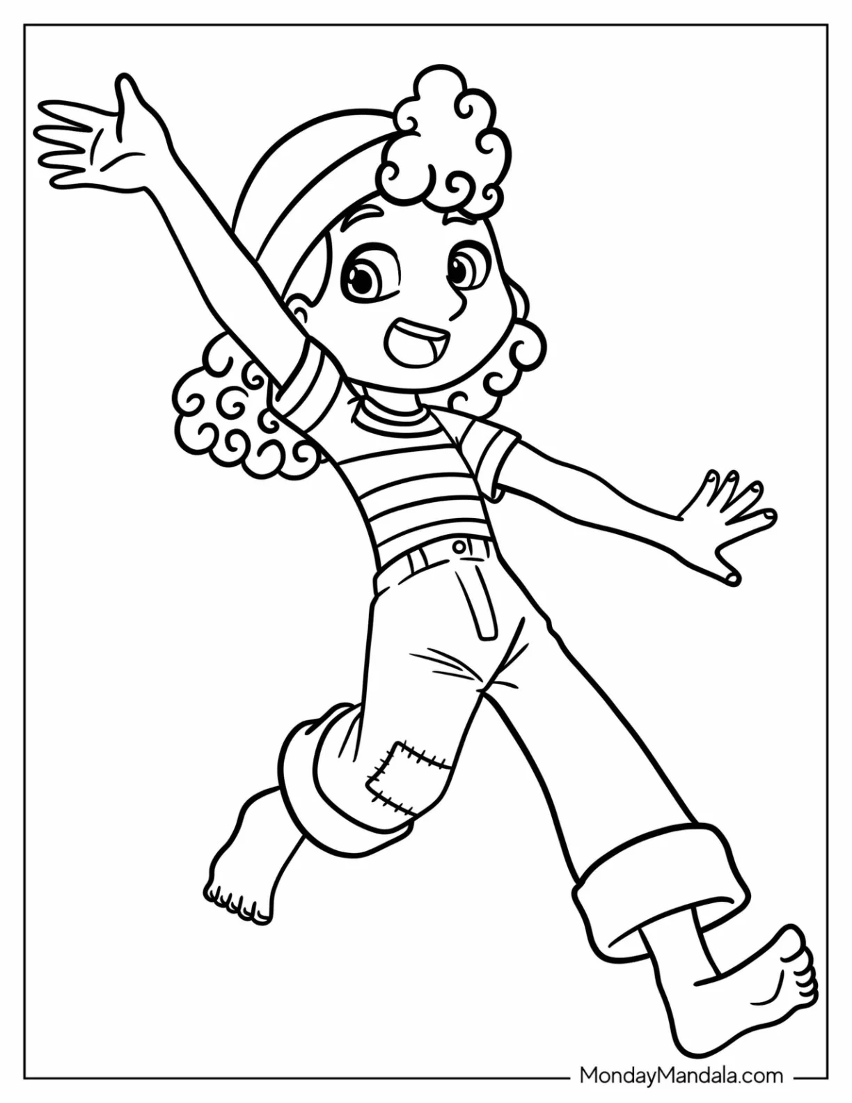 Luca Coloring Page Of Simple Giulia Marcovaldo Running For Kids coloring page