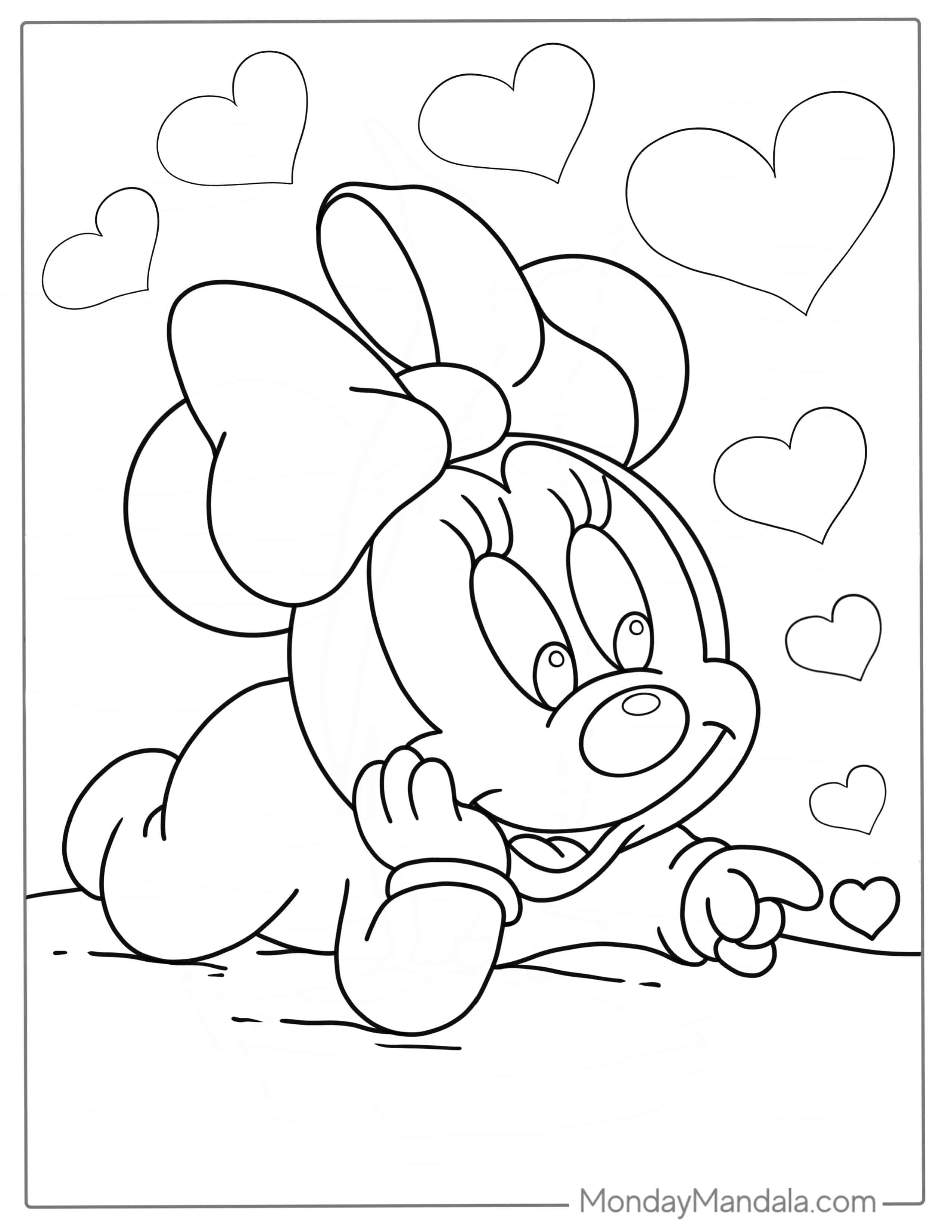 Baby Minnie Mouse Coloring Sheet coloring page