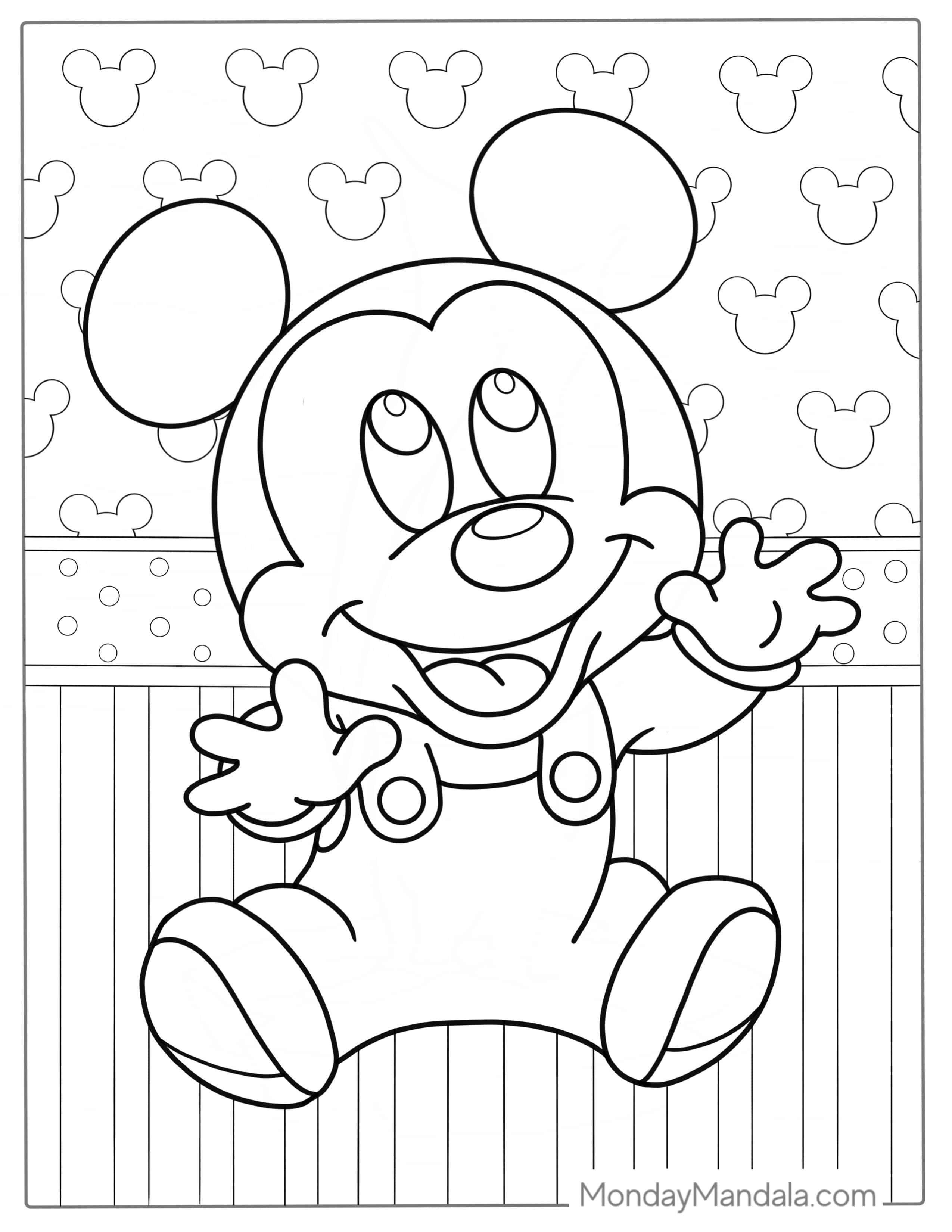 Cute Baby Mickey Mouse Coloring Sheet coloring page