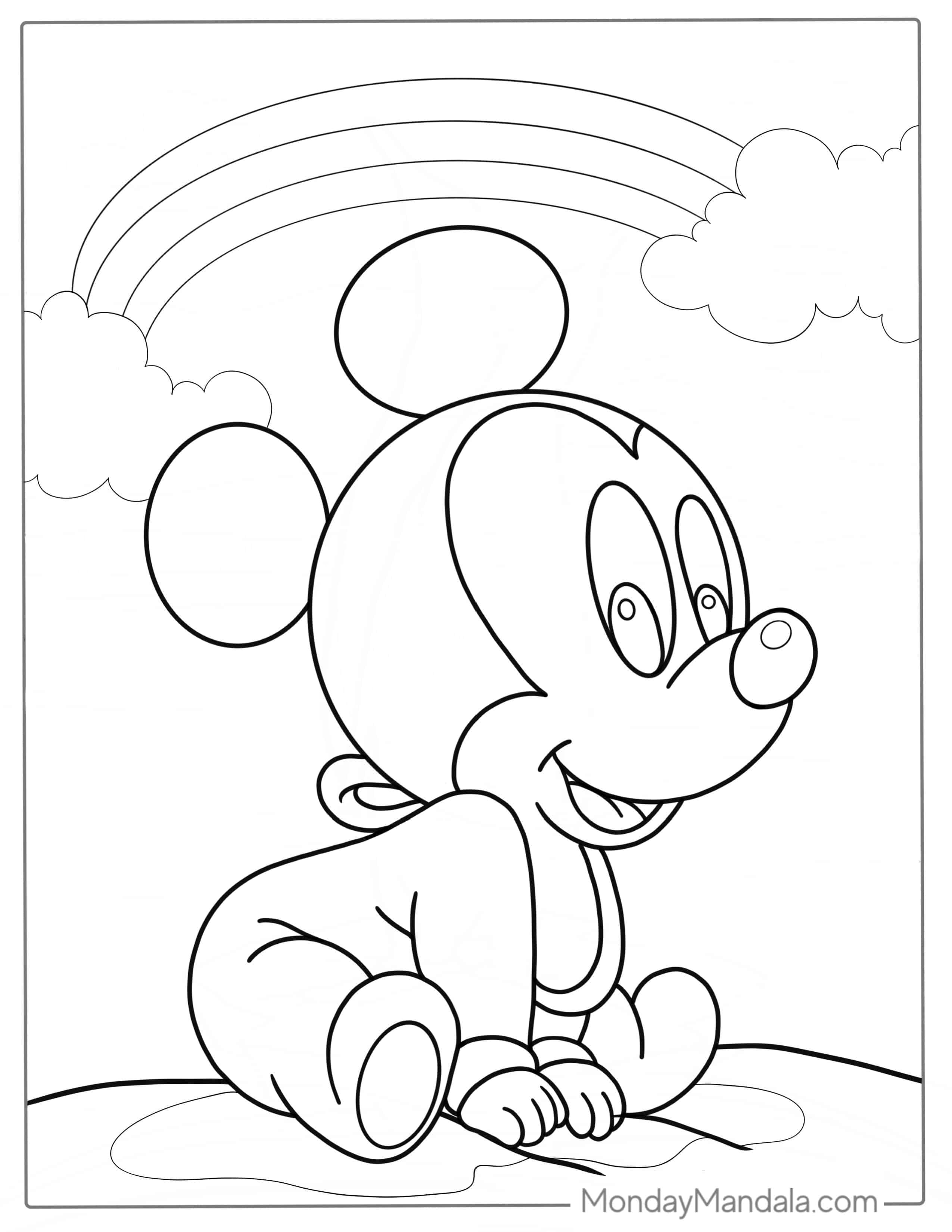 Easy Outline Of Mickey Mouse To Color coloring page