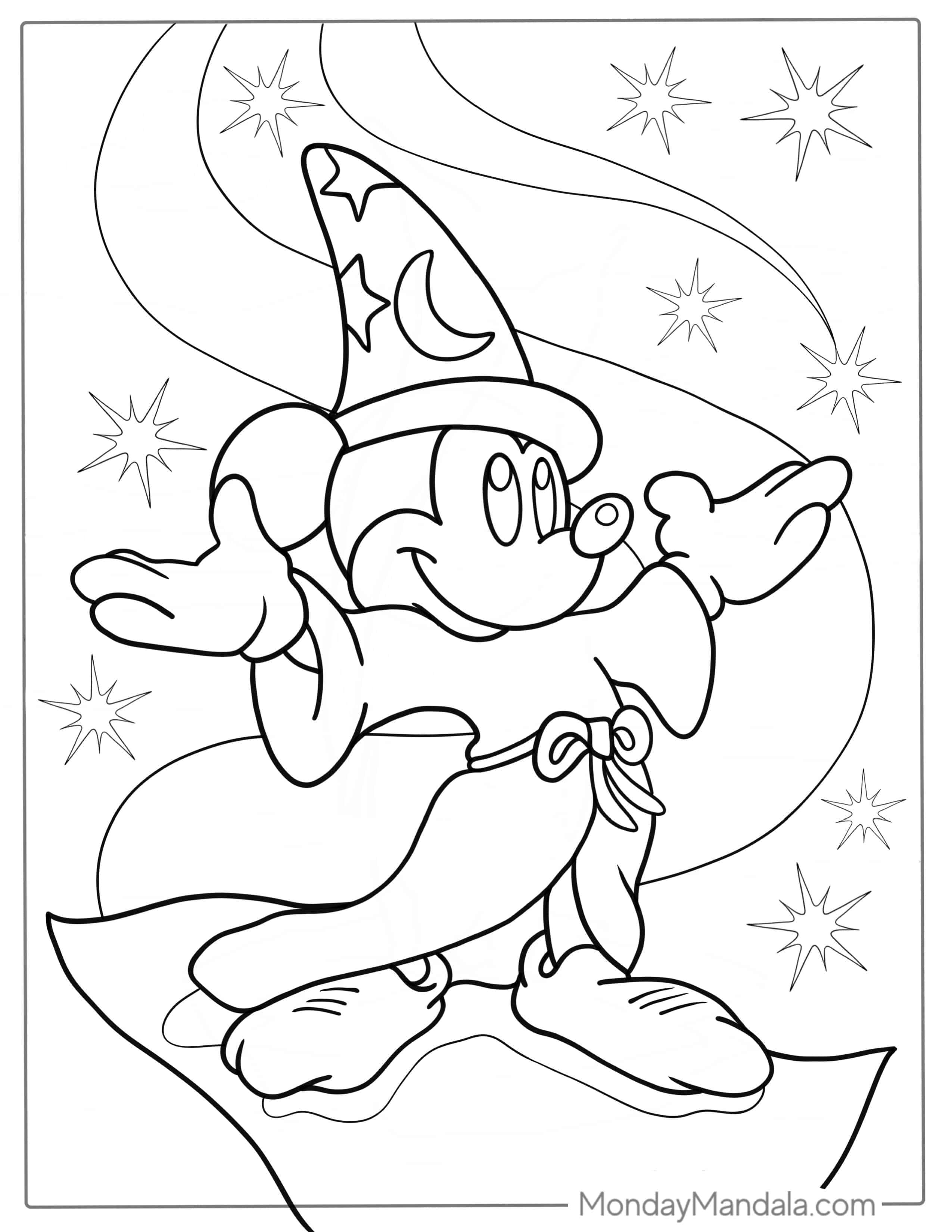 Fantasia Mickey Mouse Coloring Page coloring page