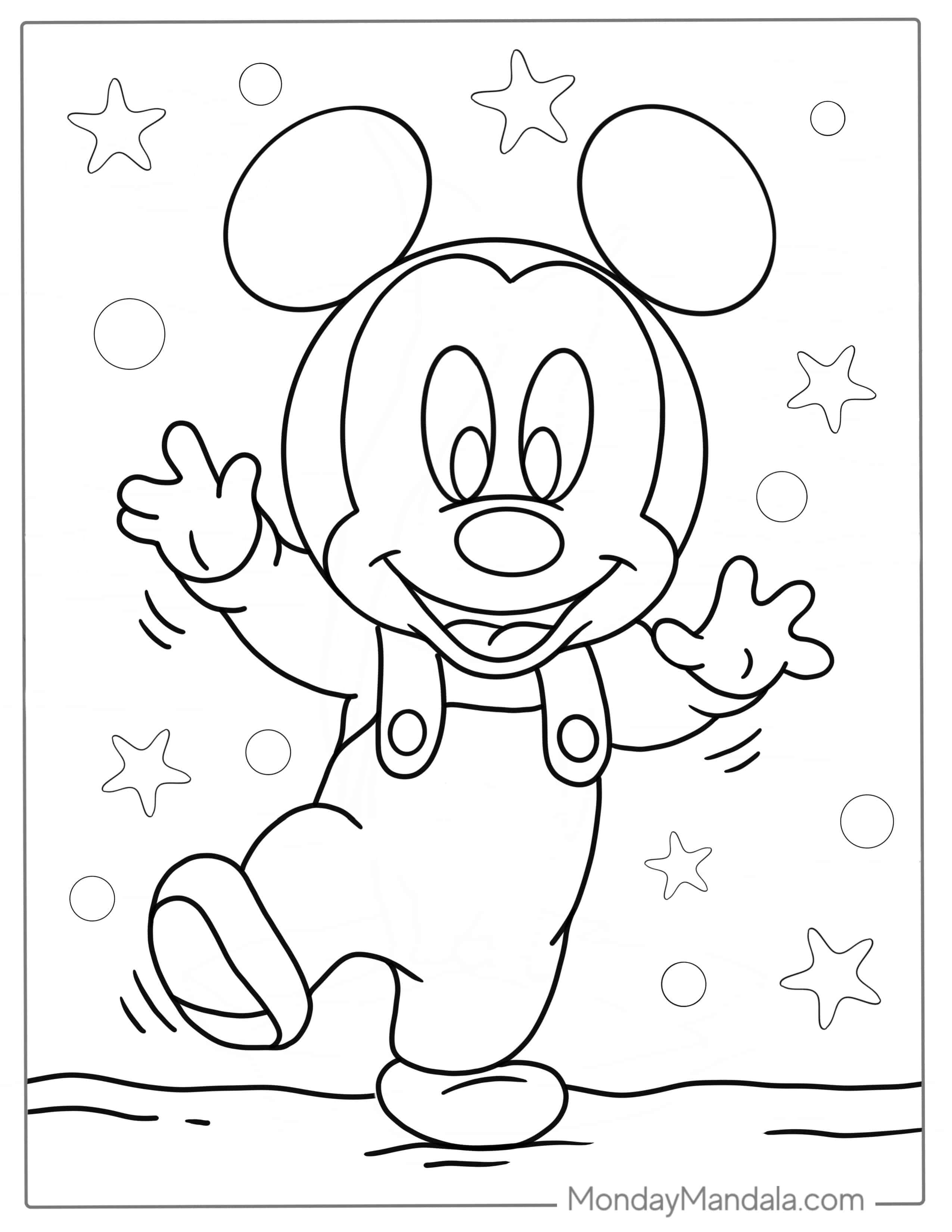 Simple Coloring Page Of Mickey Mouse coloring page