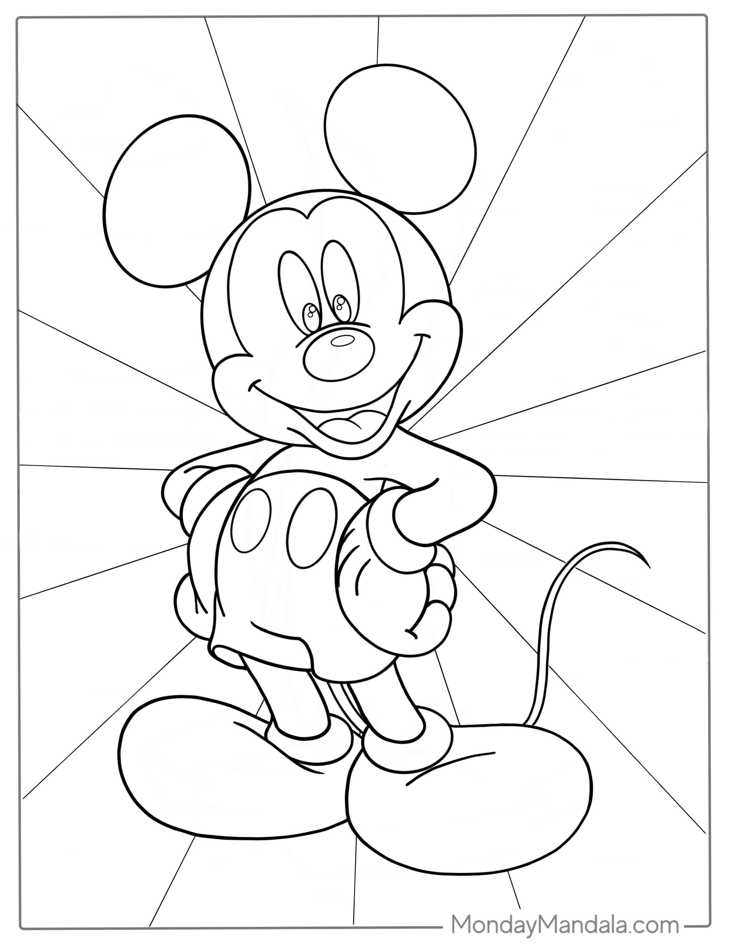 Simple Outline Of Mickey Mouse To Color coloring page
