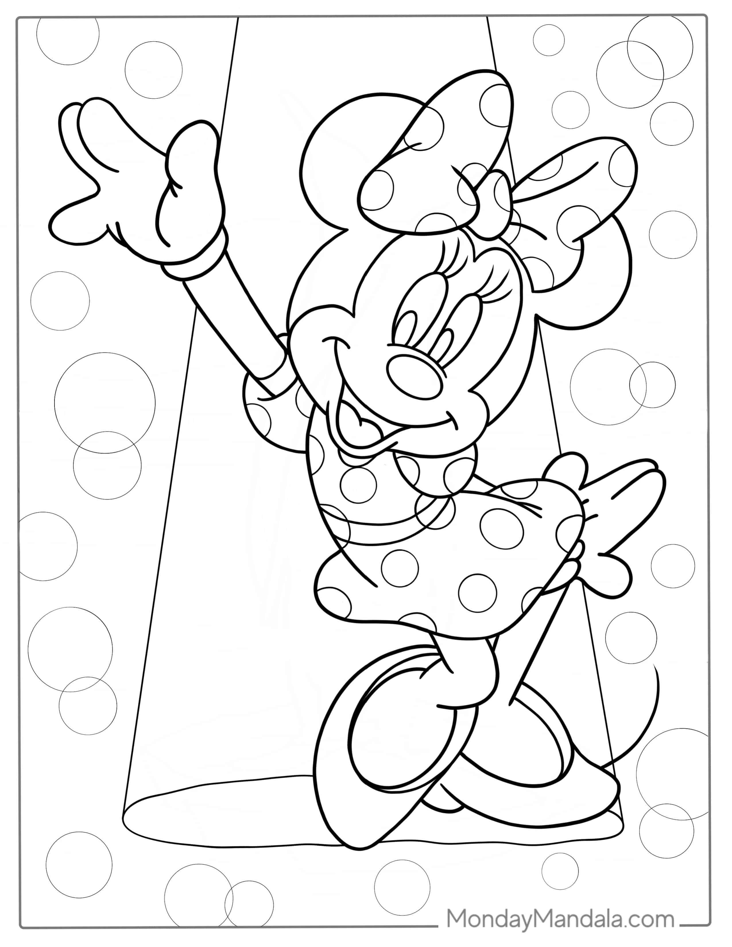 Dancing Minnie Mouse Coloring Page coloring page