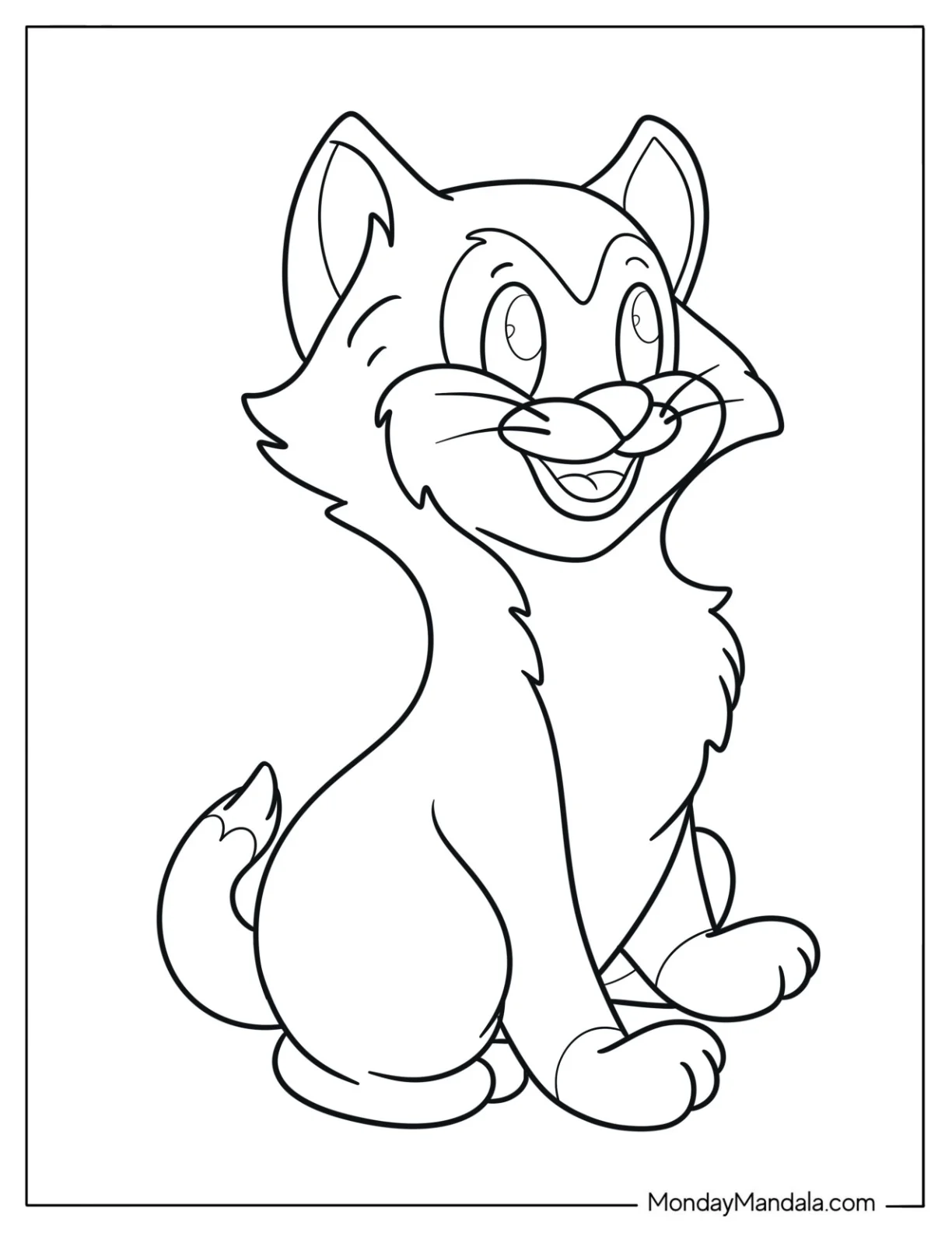 Easy Minnie Mouse Coloring Page Cat Figaro For Kids coloring page