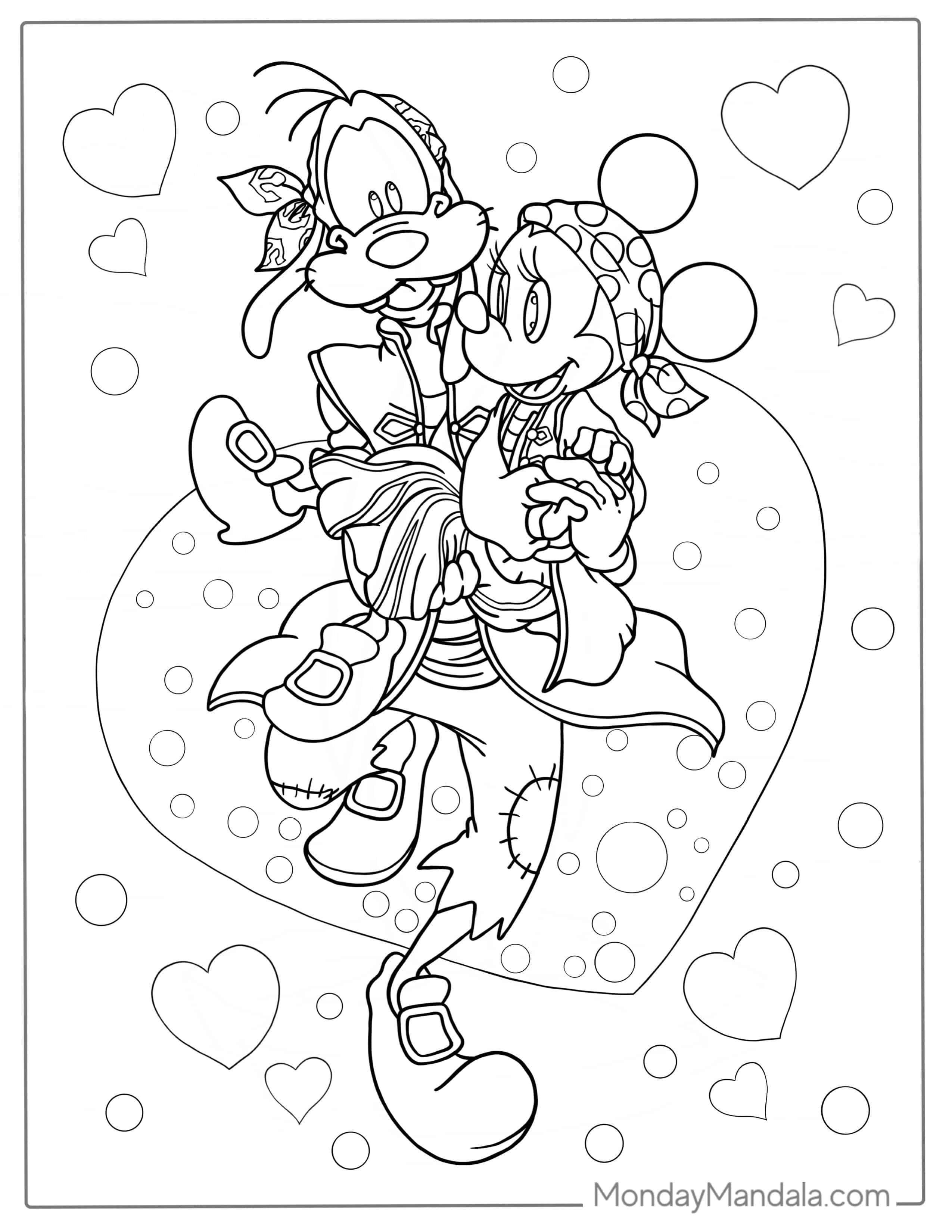 Goofy And Minnie Mouse Coloring Page coloring page