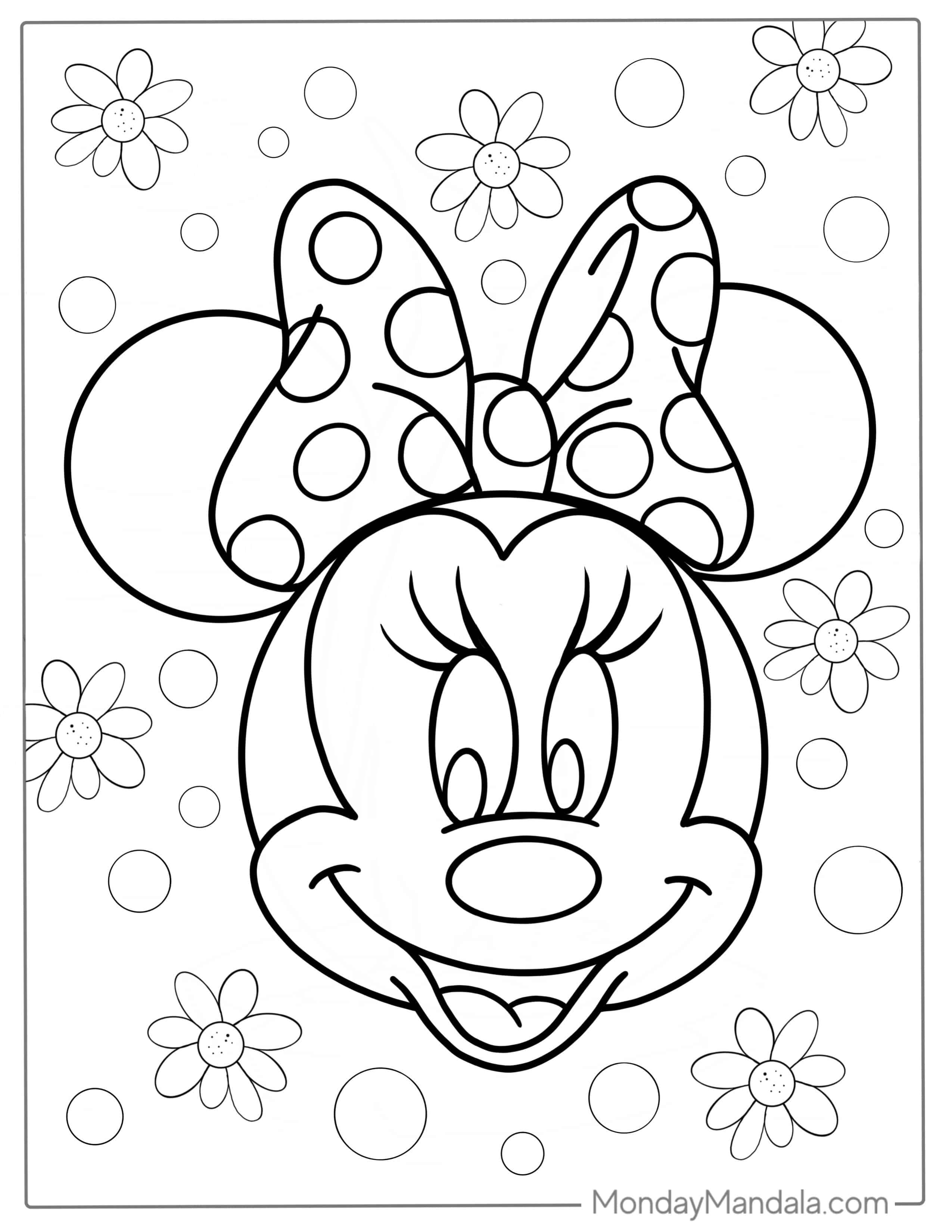 Minnie Mouse Face Coloring Page coloring page