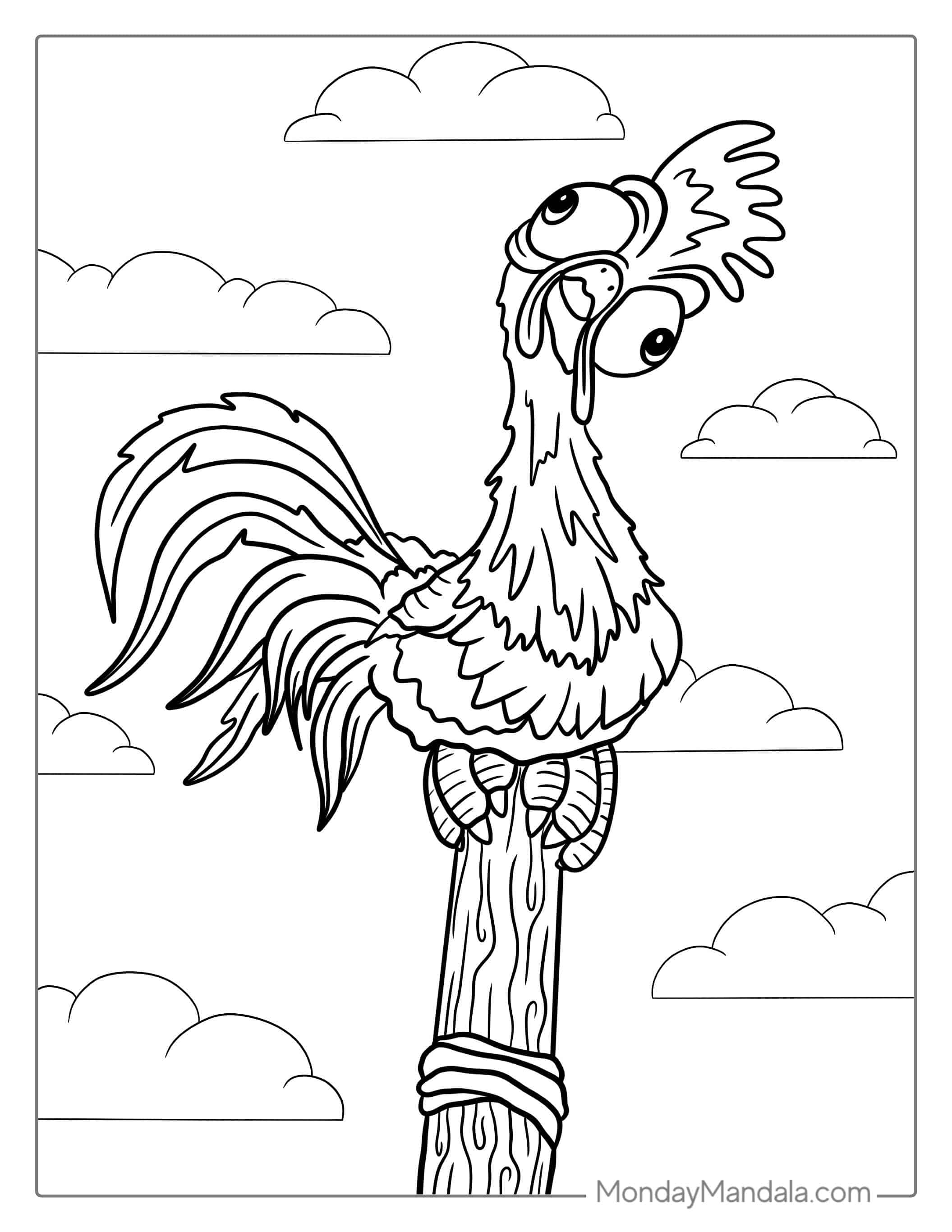 Coloring Page Of Hei Hei The Chicken coloring page — printable line art