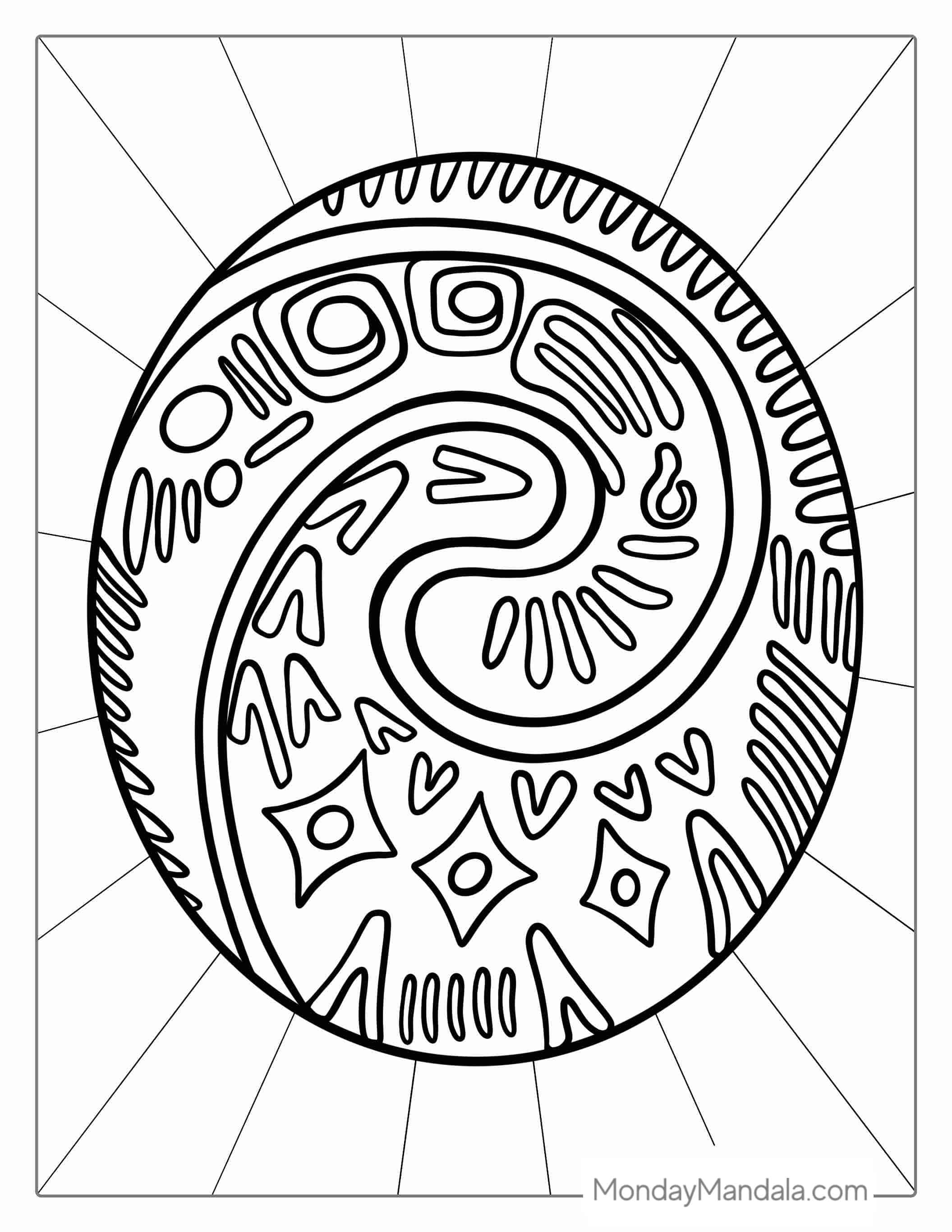Easy Outline Of The Heart of Te Fiti Stone coloring page