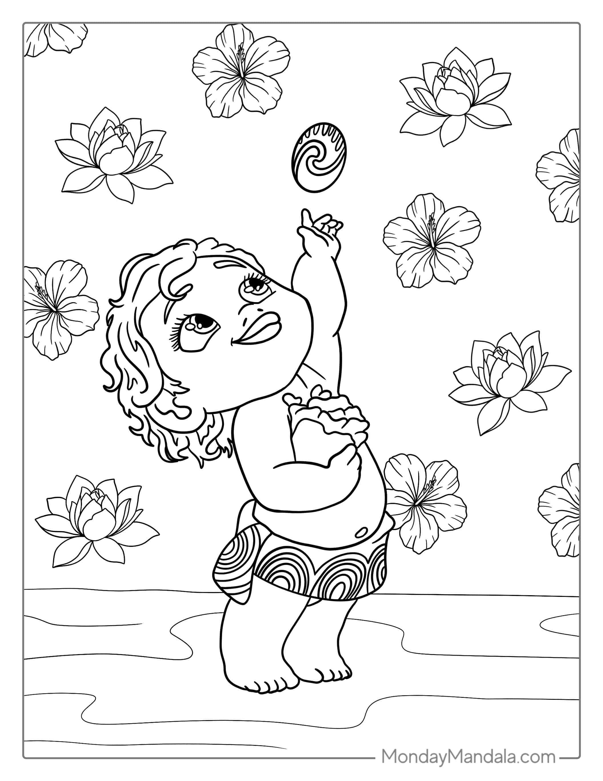 Moana As a Baby Coloring Picture coloring page — printable line art