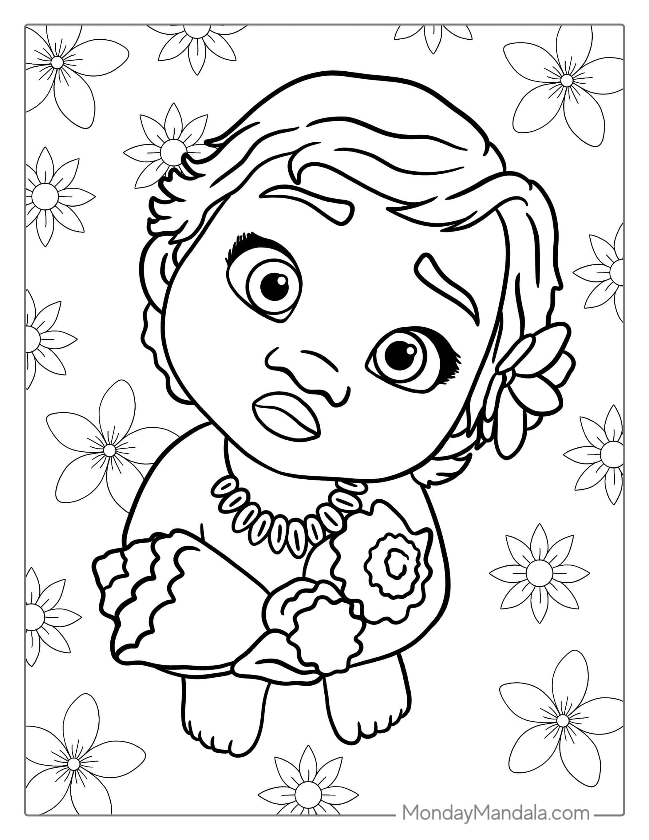 Moana As a Kid Coloring Page coloring page