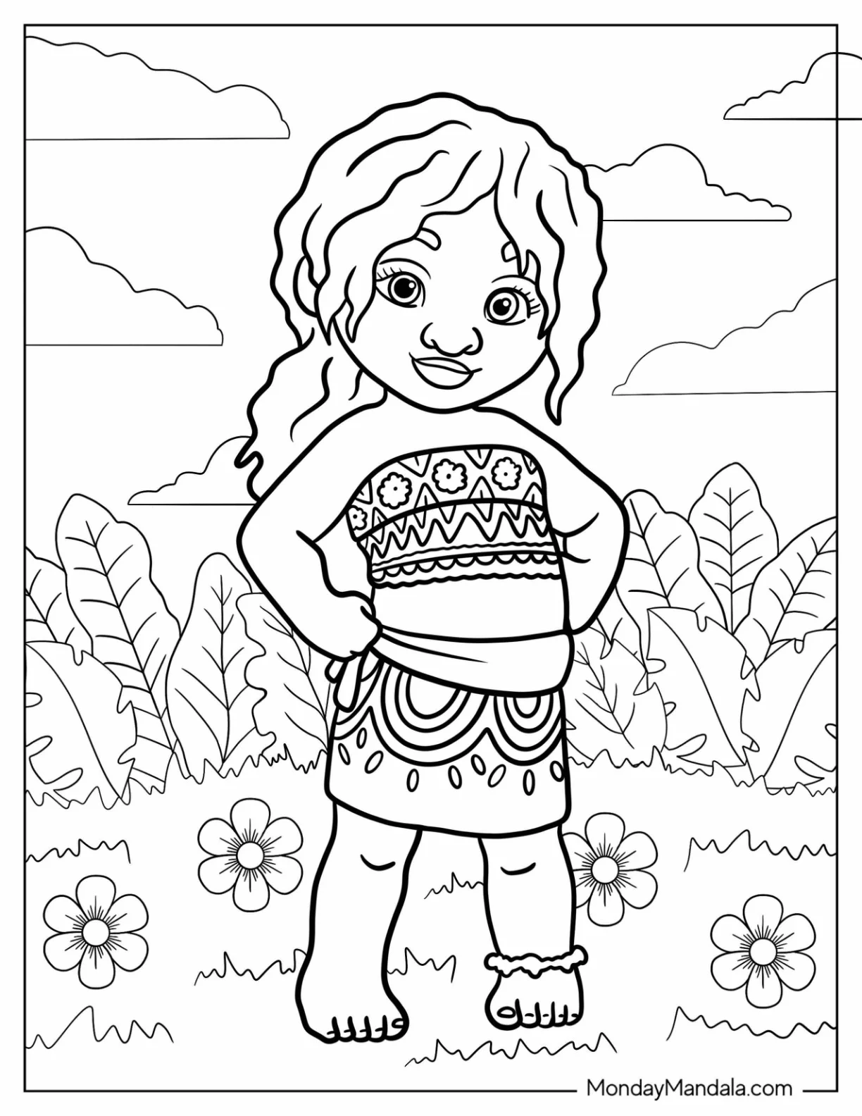 Moana Coloring Page Of Adorable Simea For Kids coloring page
