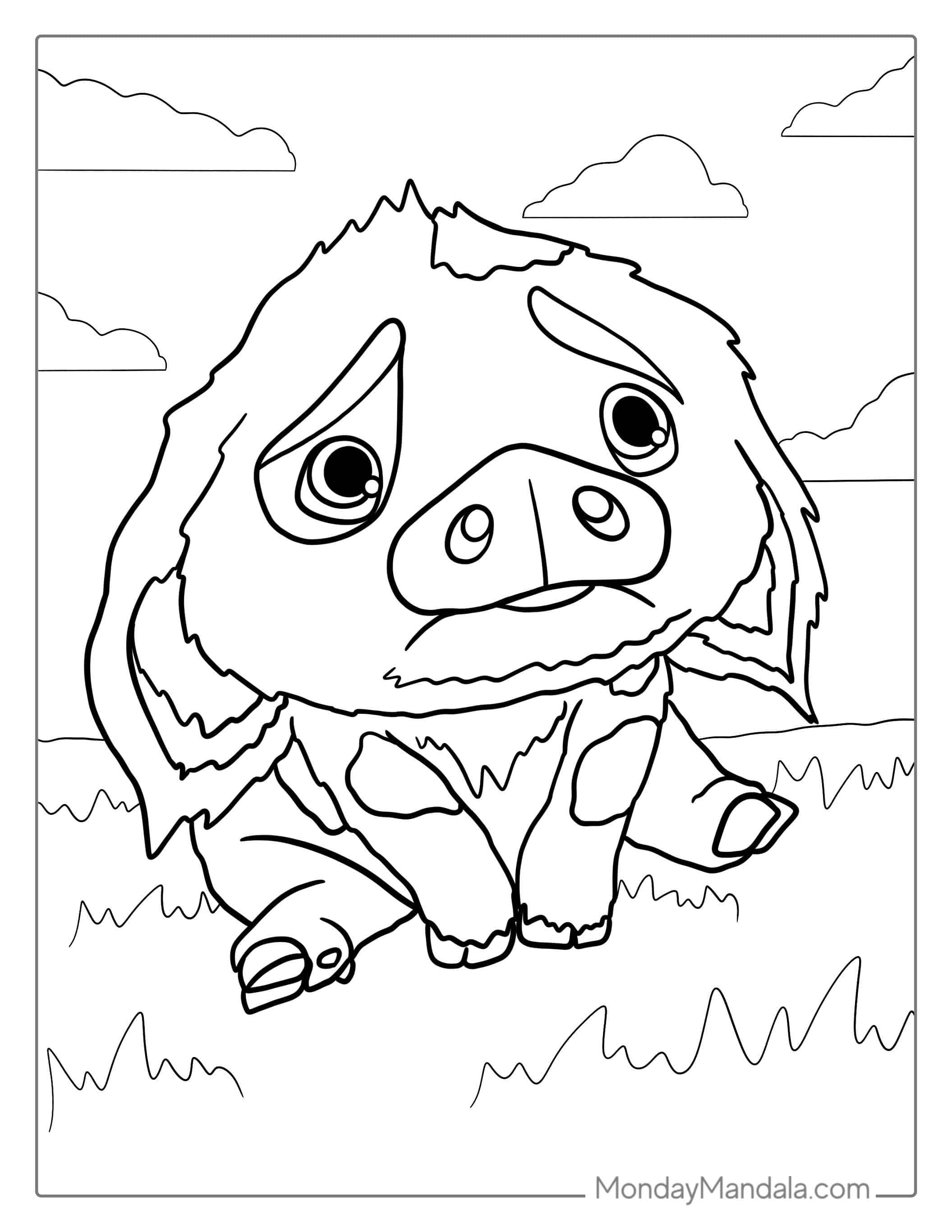 Pua The Pig From Moana To Color coloring page