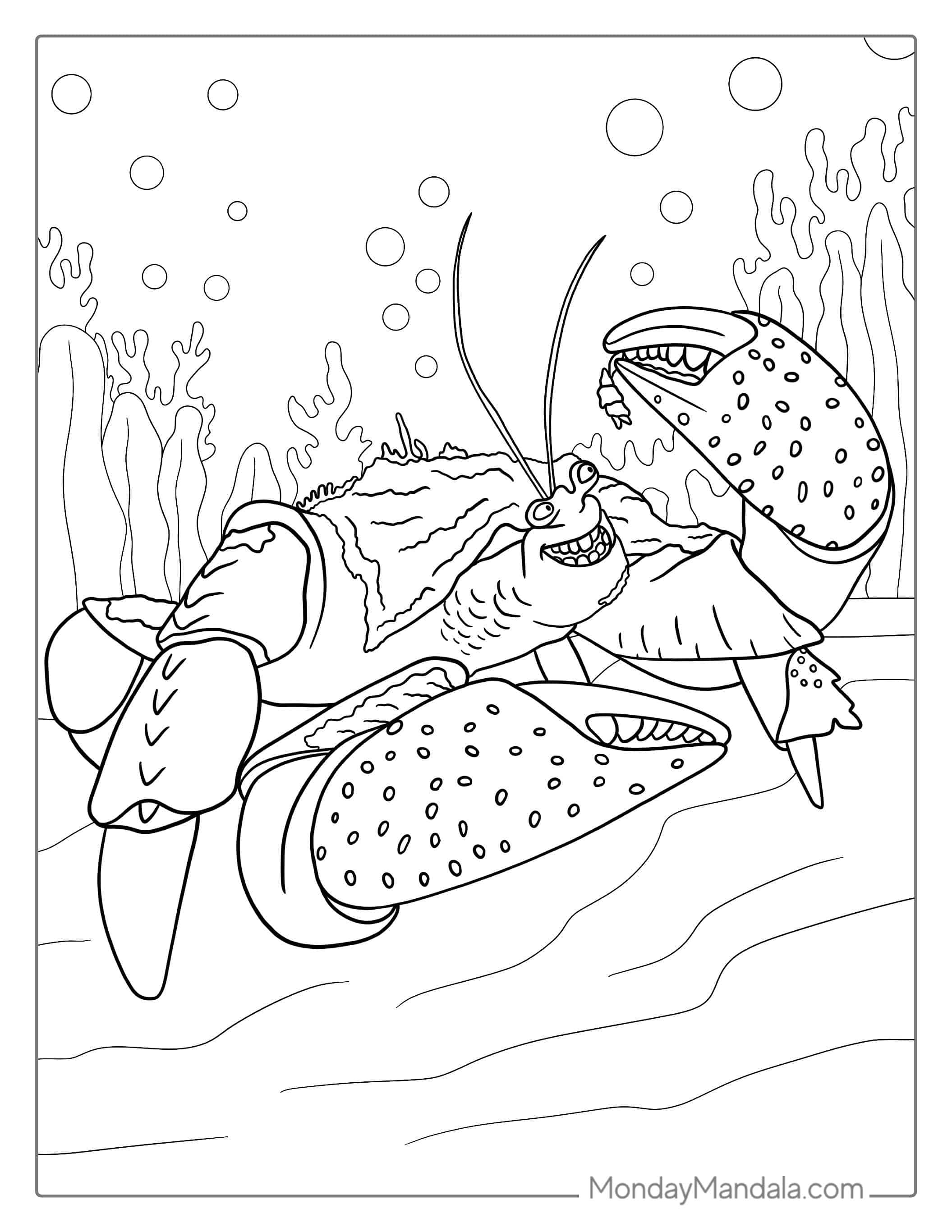 Tamatoa The Crab Coloring Sheet coloring page — printable line art