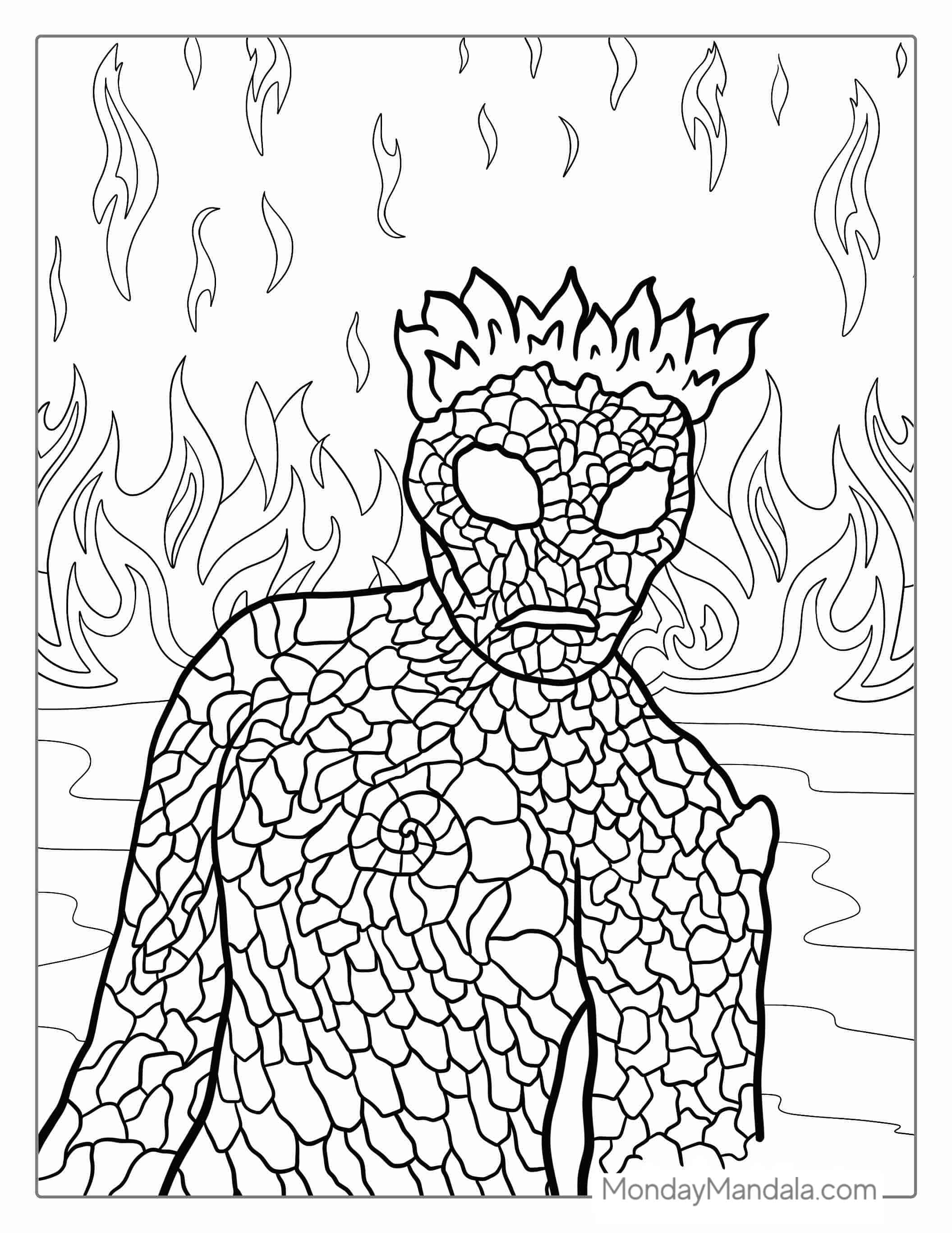 Te Kā (Lava Monster) From Moana To Color coloring page
