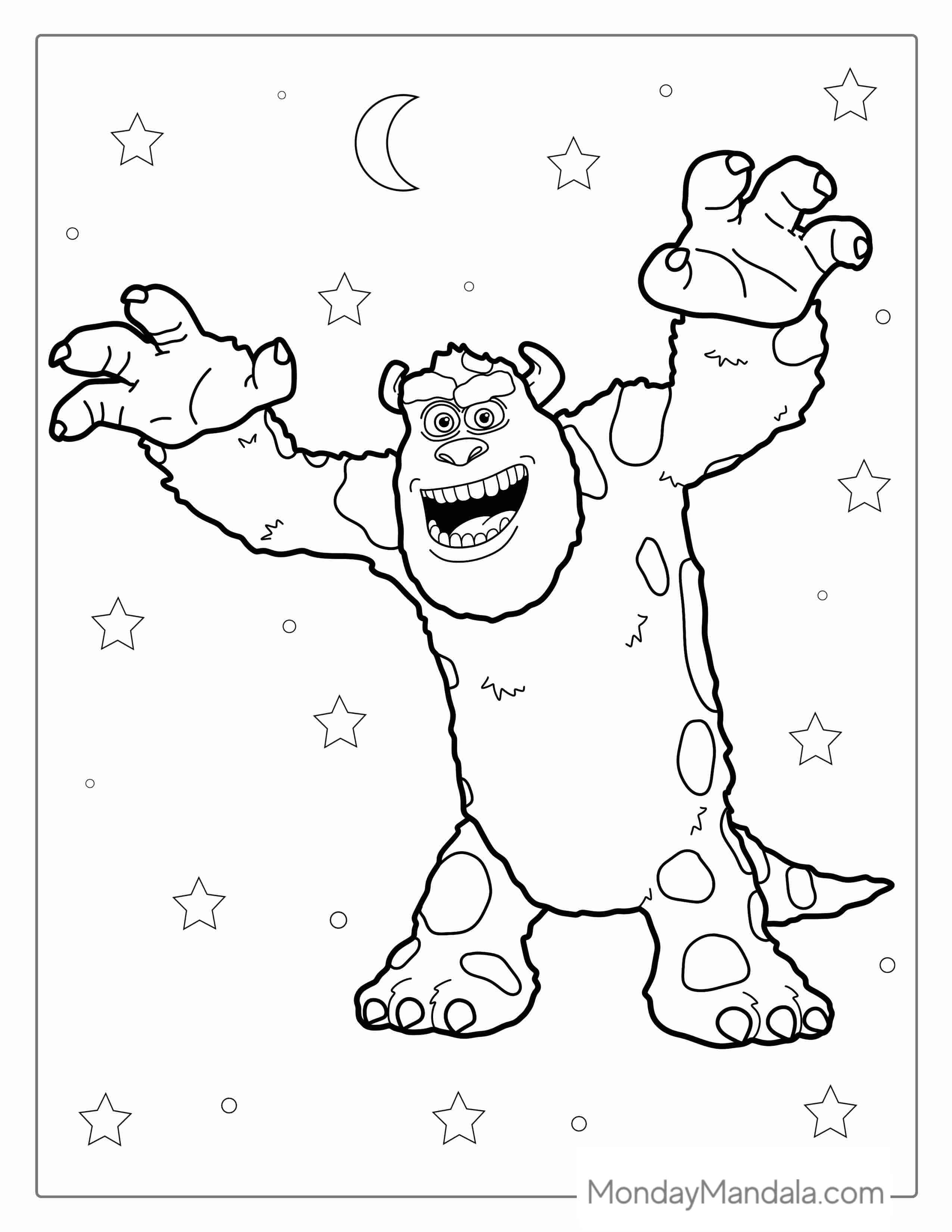 Coloring Page Of Sullivan Scaring coloring page