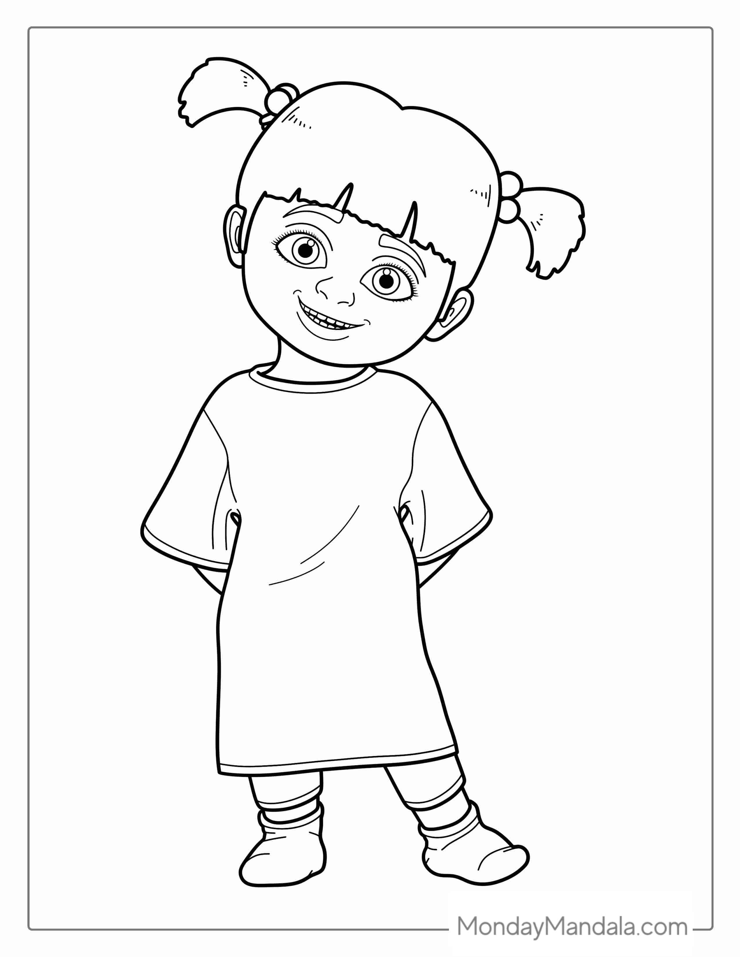 Cute Coloring Page Of Boo From Monsters Inc coloring page