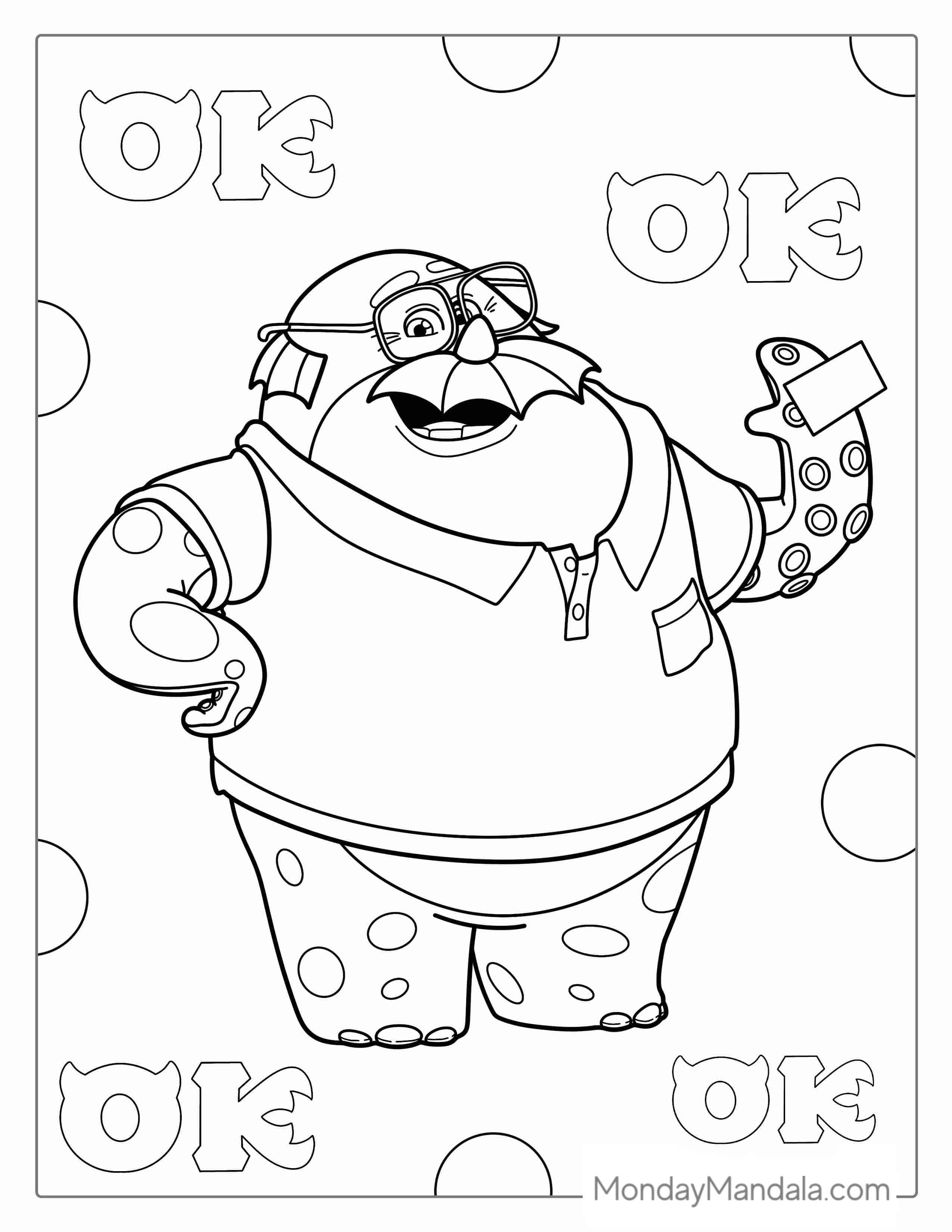 Don Carlton From Monsters University Coloring Page coloring page