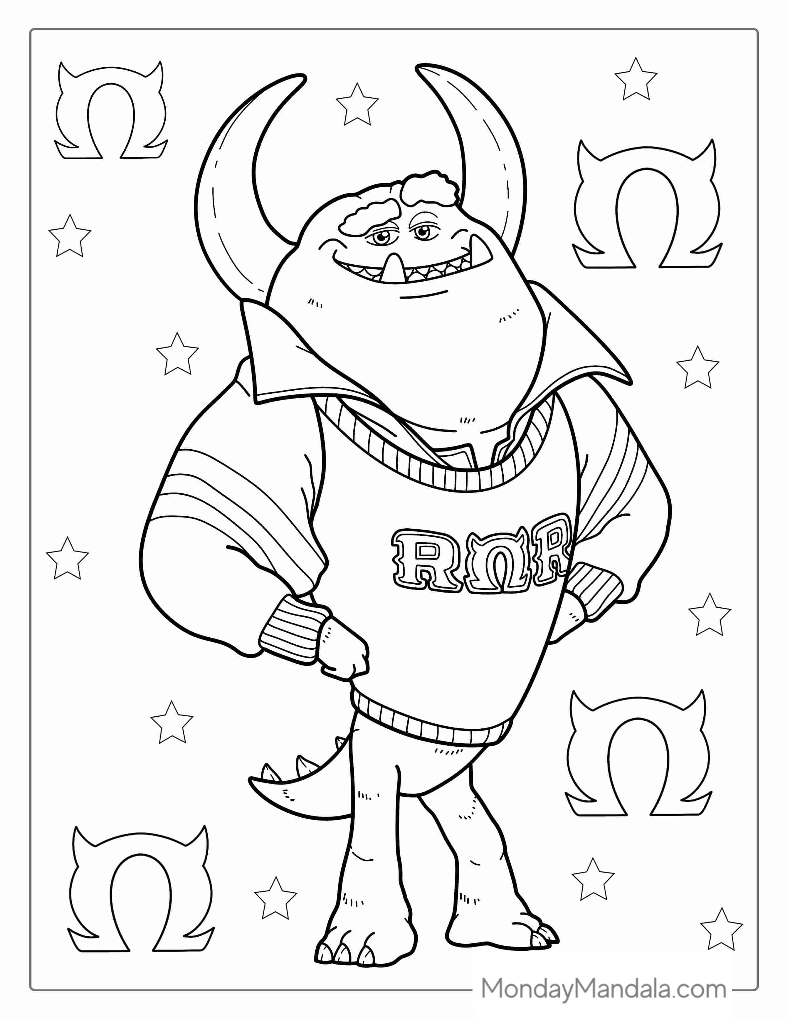 Johnny Worthington (Jock) From Monsters University_ coloring page