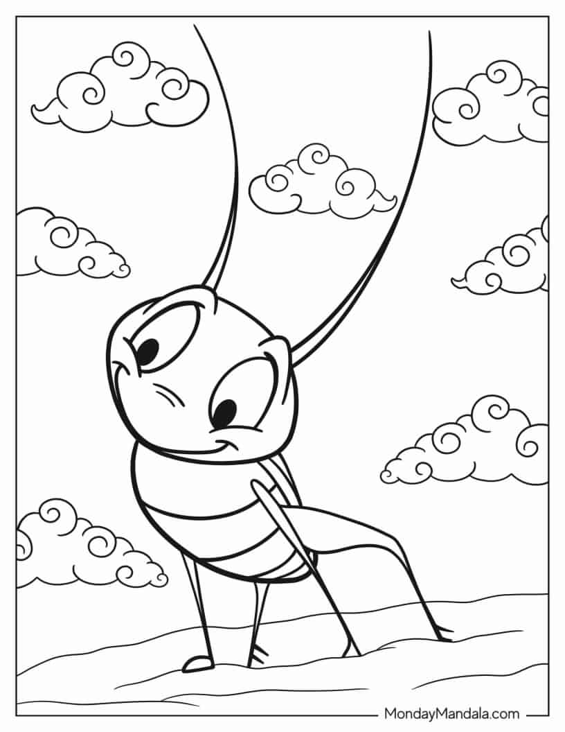 Simple Cri-Kee Outline For Kids coloring page